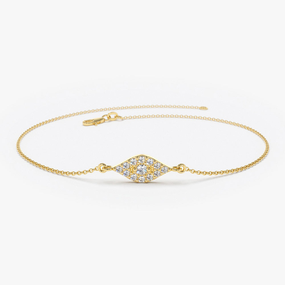 Diamond Evil Eye Chain Bracelet