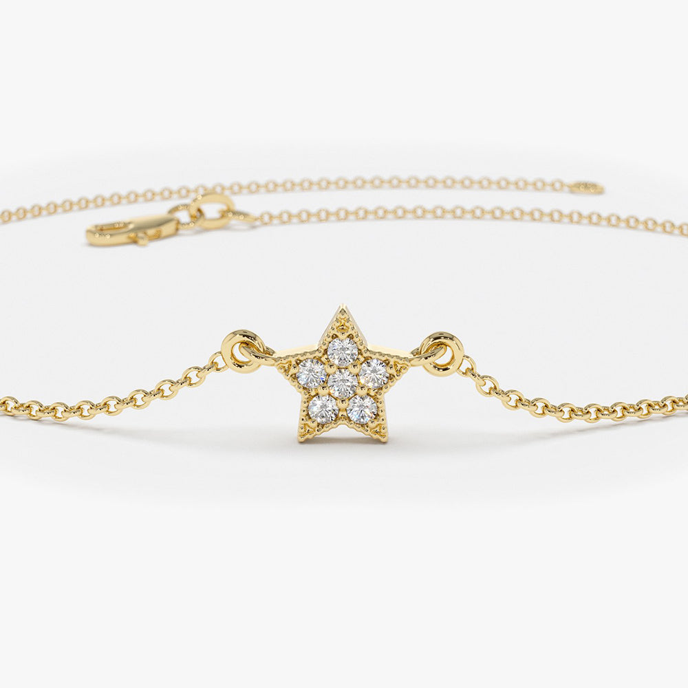 Diamond Star Charm Bracelet
