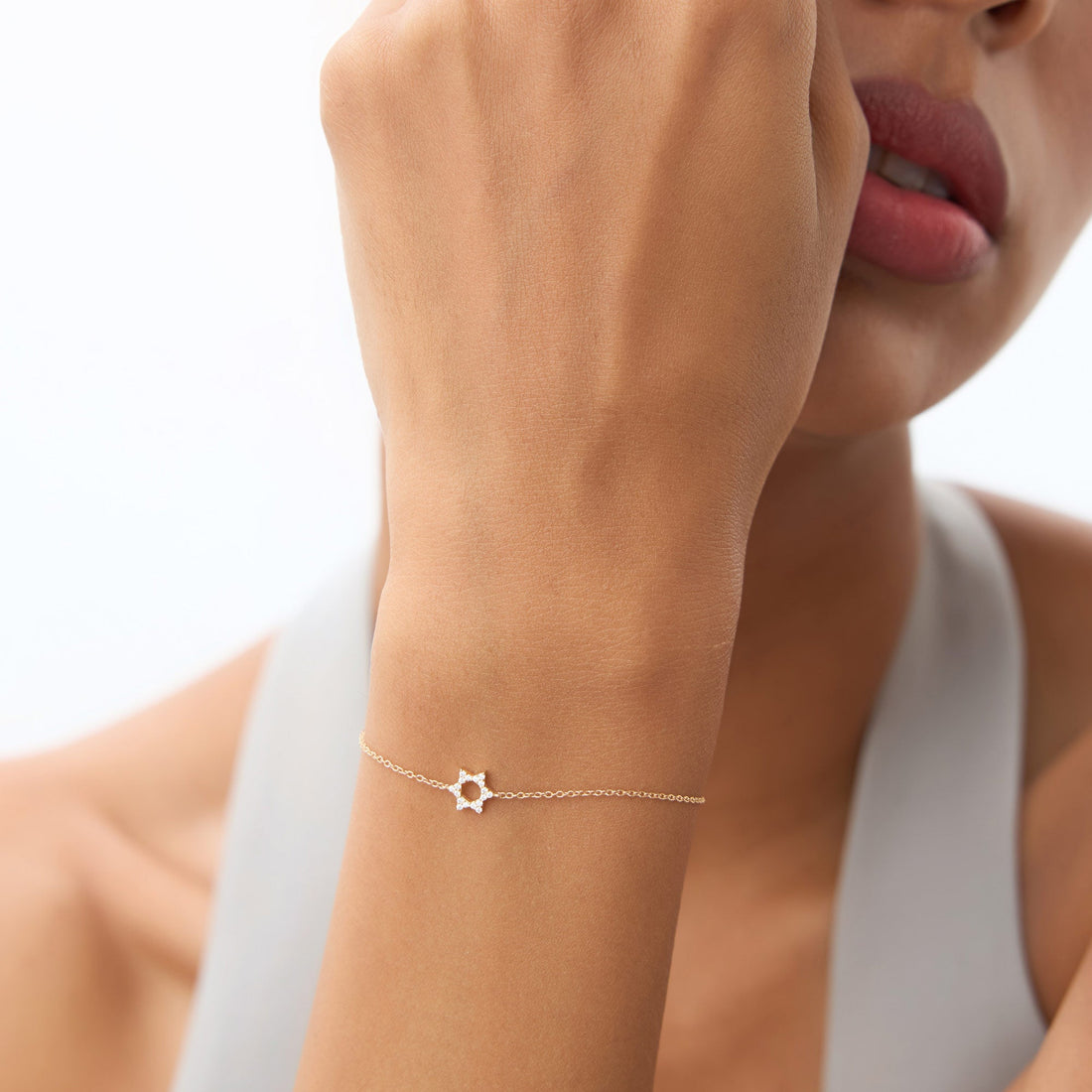 Diamond Star of David Bracelet