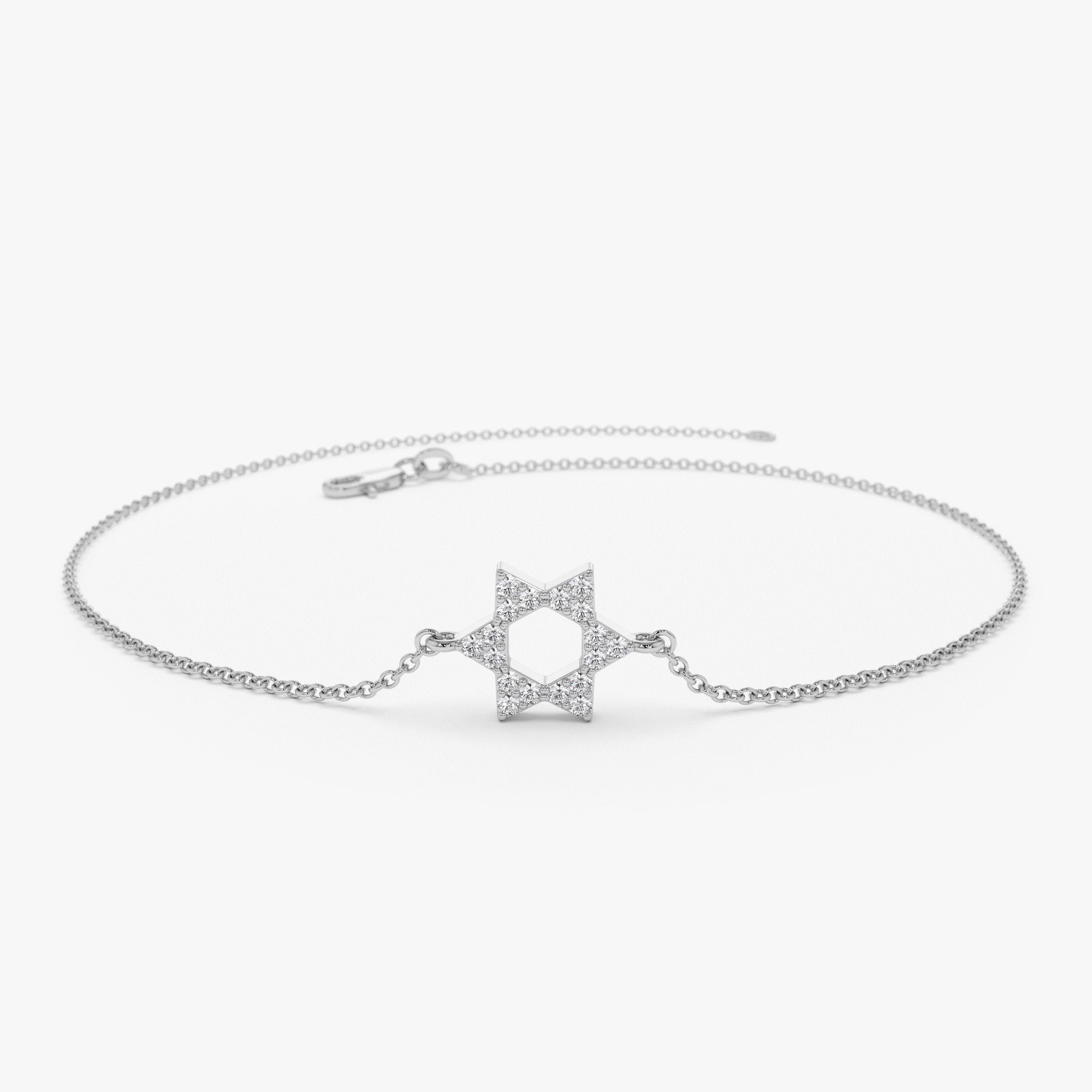 Diamond Star of David Bracelet