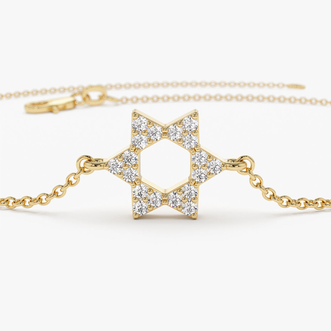 Diamond Star of David Bracelet