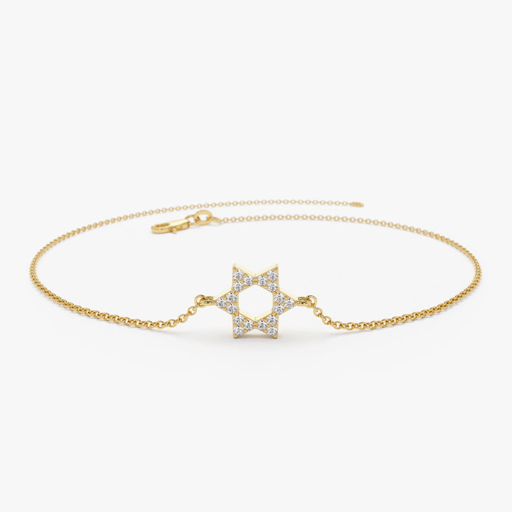 Diamond Star of David Bracelet