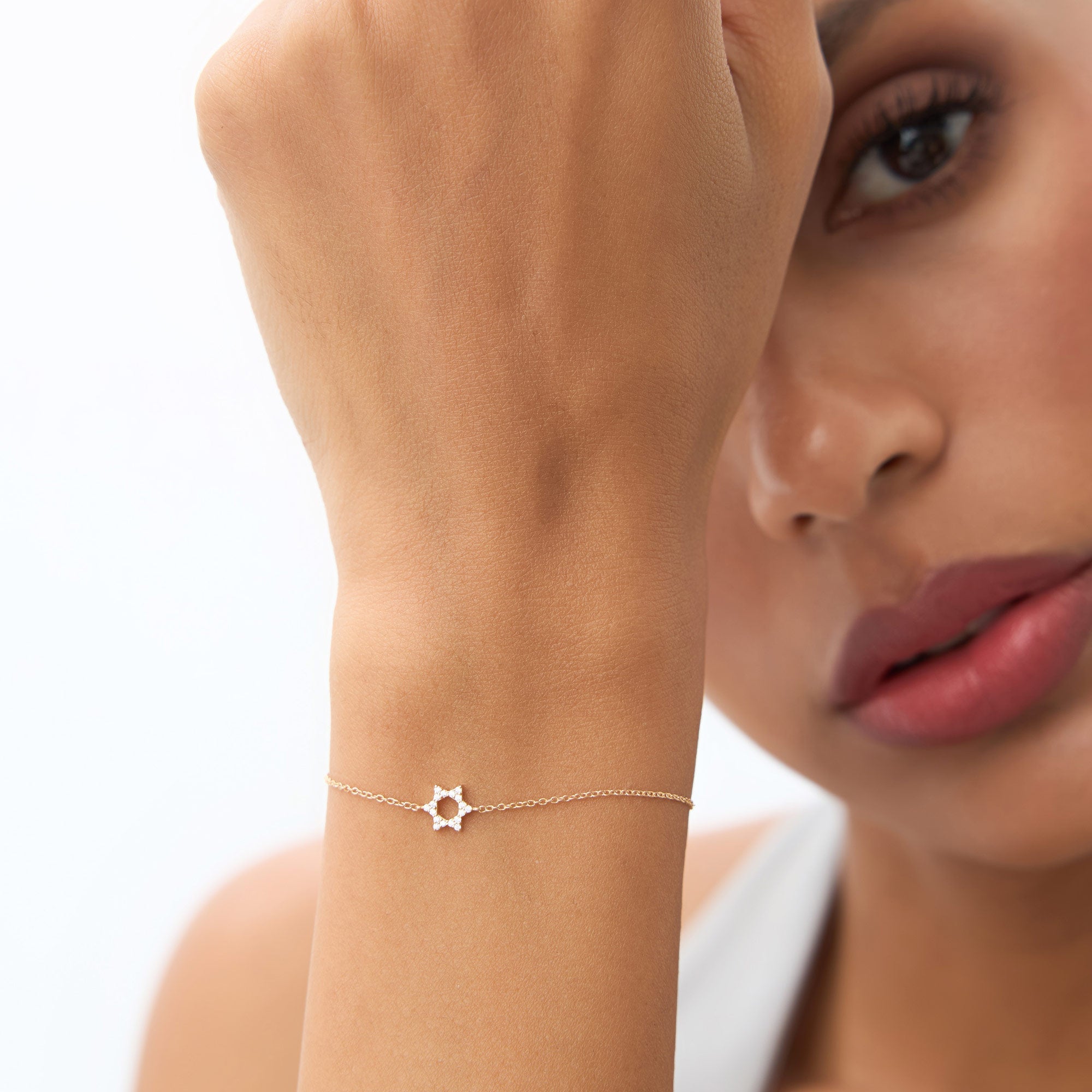 Diamond Star of David Bracelet