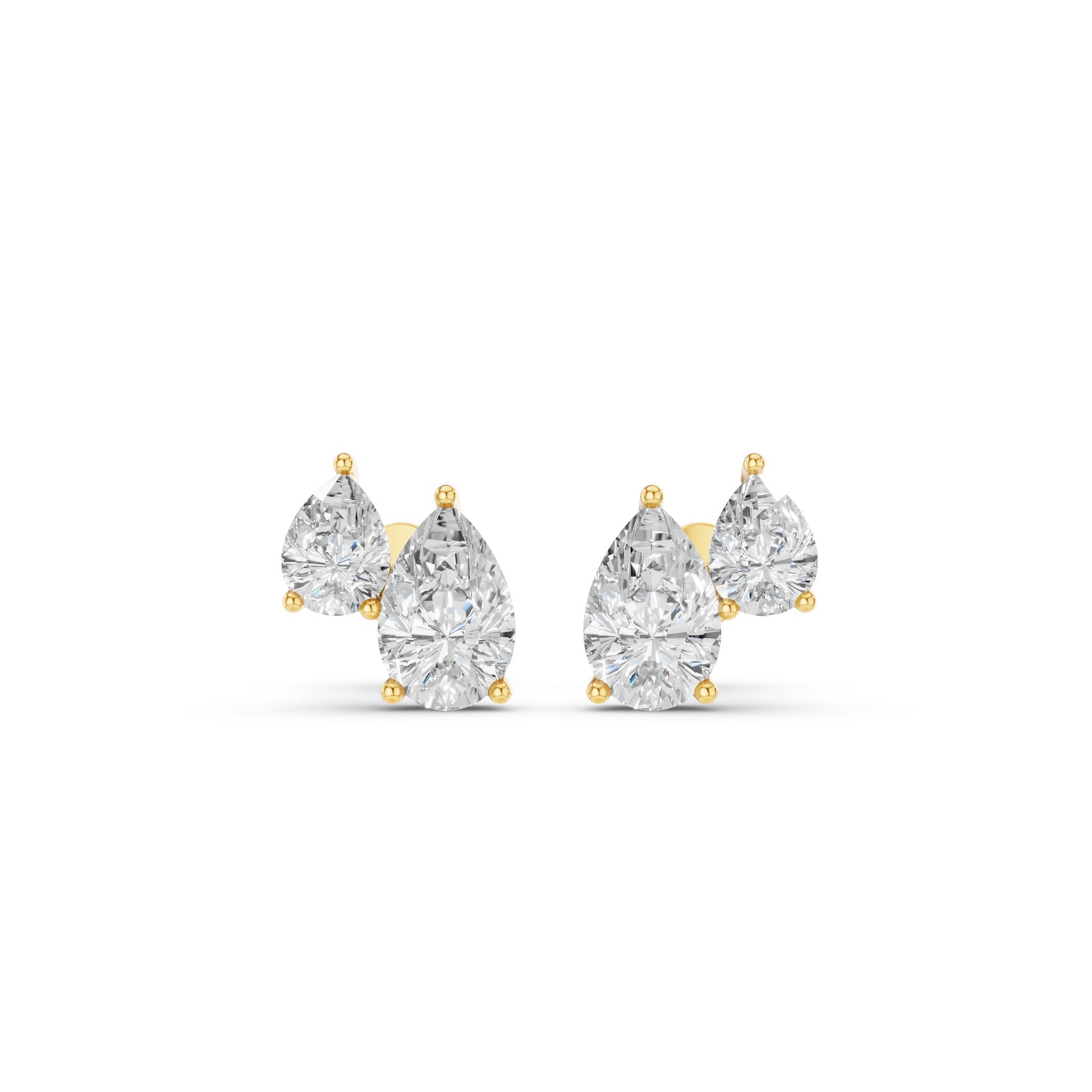 Double Pear Shape Lab Grown Diamond Stud Earrings