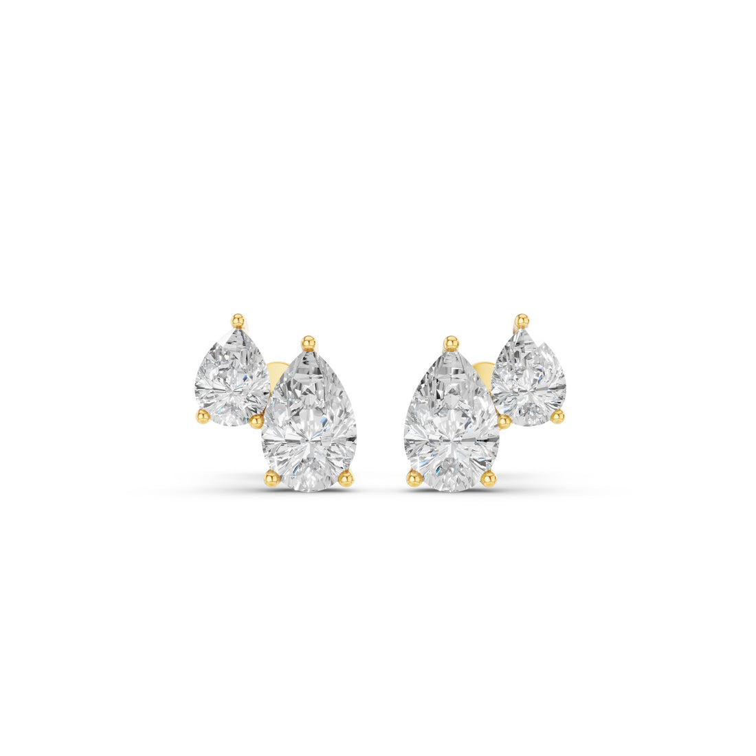 Double Pear Shape Lab Grown Diamond Stud Earrings