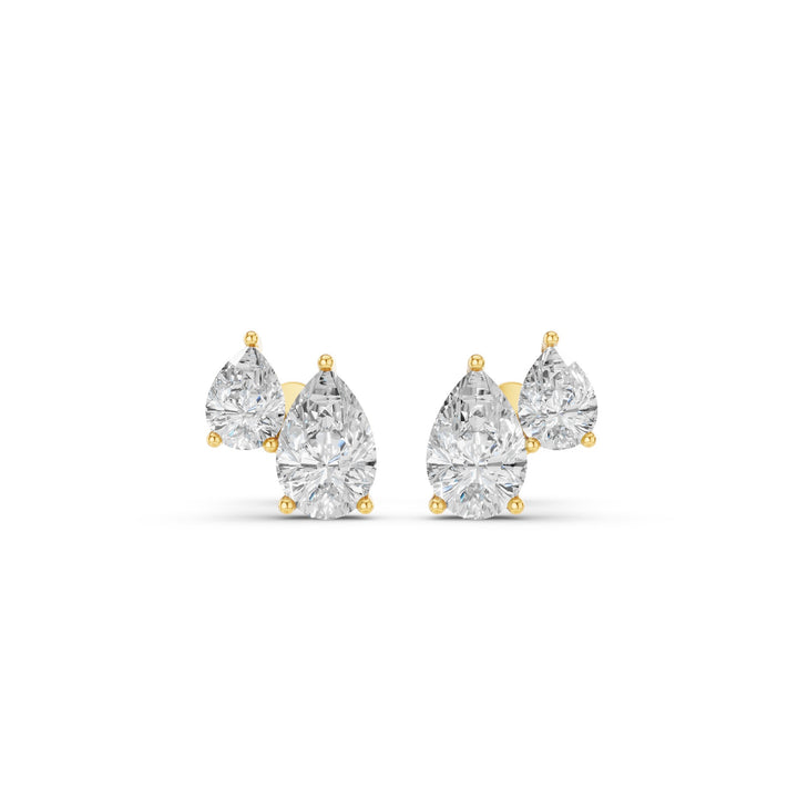 Double Pear Shape Lab Grown Diamond Stud Earrings