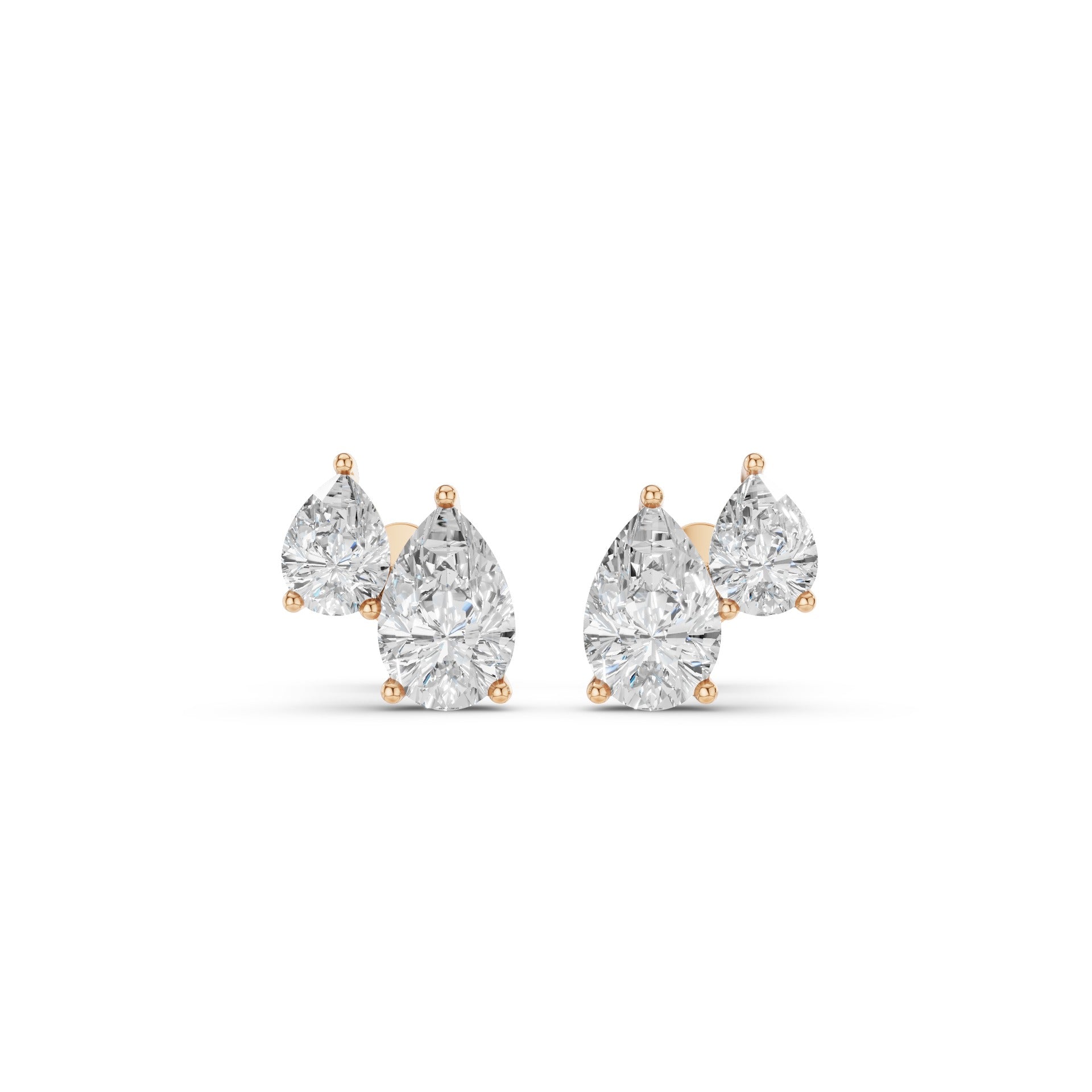 Double Pear Shape Lab Grown Diamond Stud Earrings