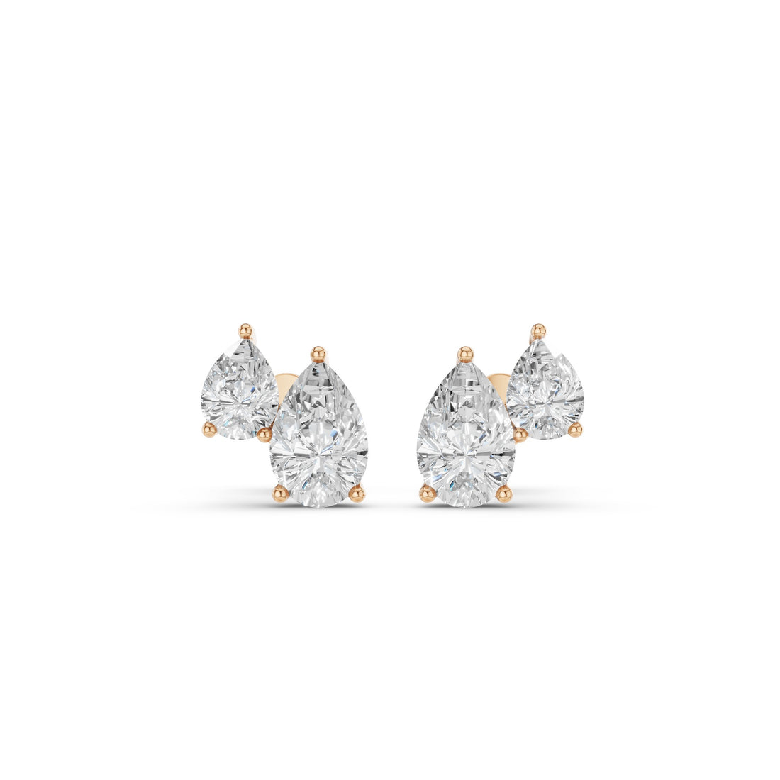 Double Pear Shape Lab Grown Diamond Stud Earrings