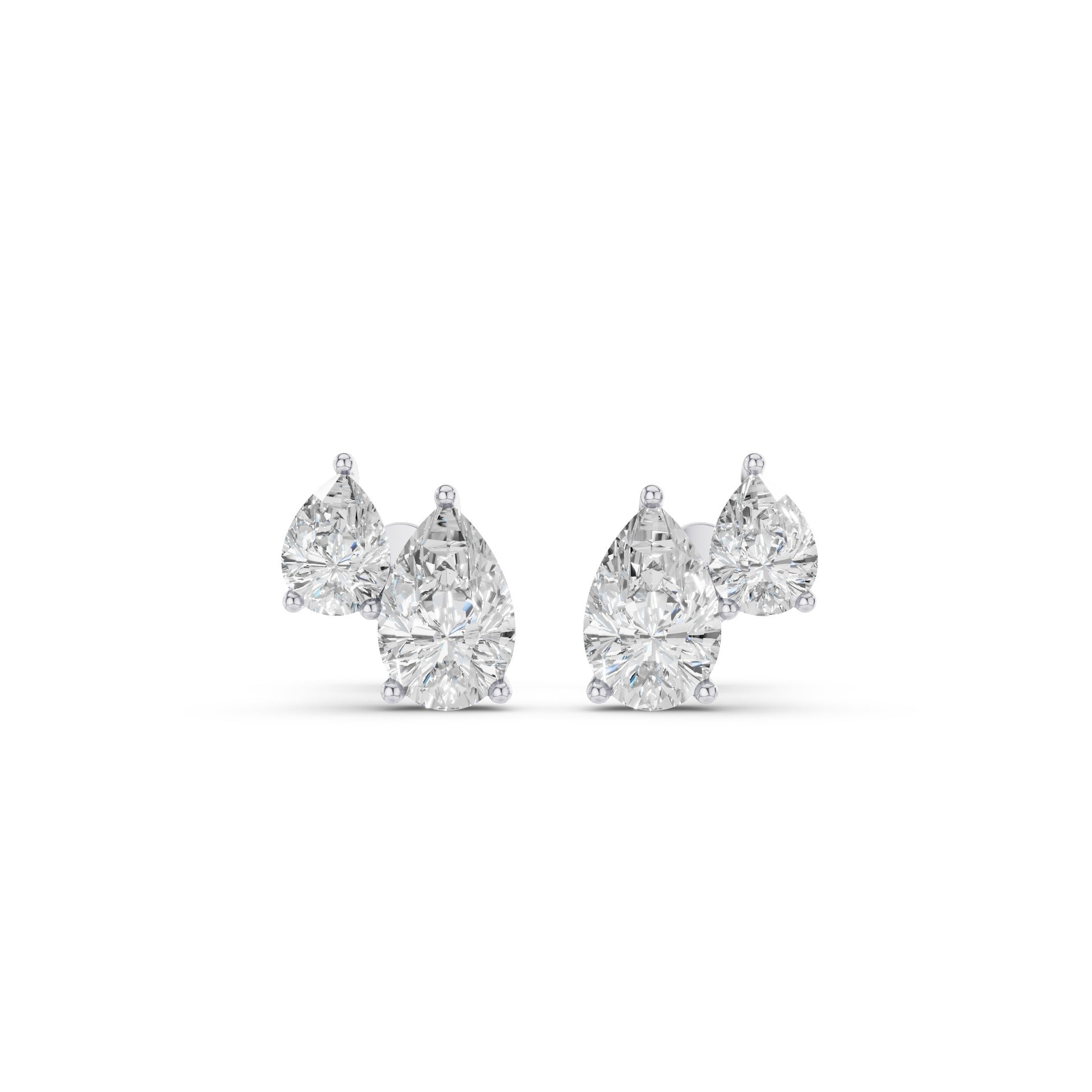 Double Pear Shape Lab Grown Diamond Stud Earrings