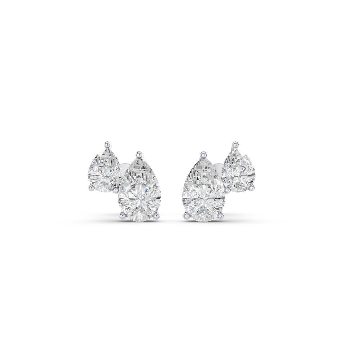 Double Pear Shape Lab Grown Diamond Stud Earrings