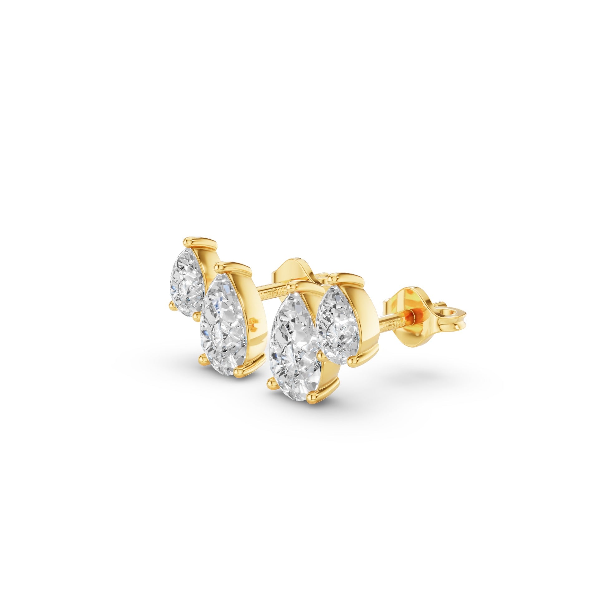 Double Pear Shape Lab Grown Diamond Stud Earrings