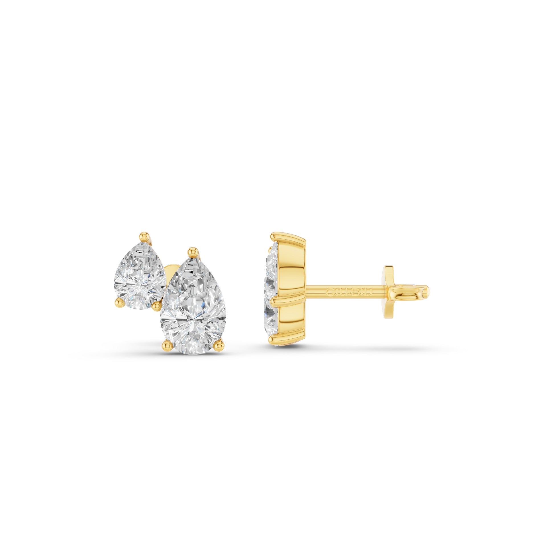 Double Pear Shape Lab Grown Diamond Stud Earrings