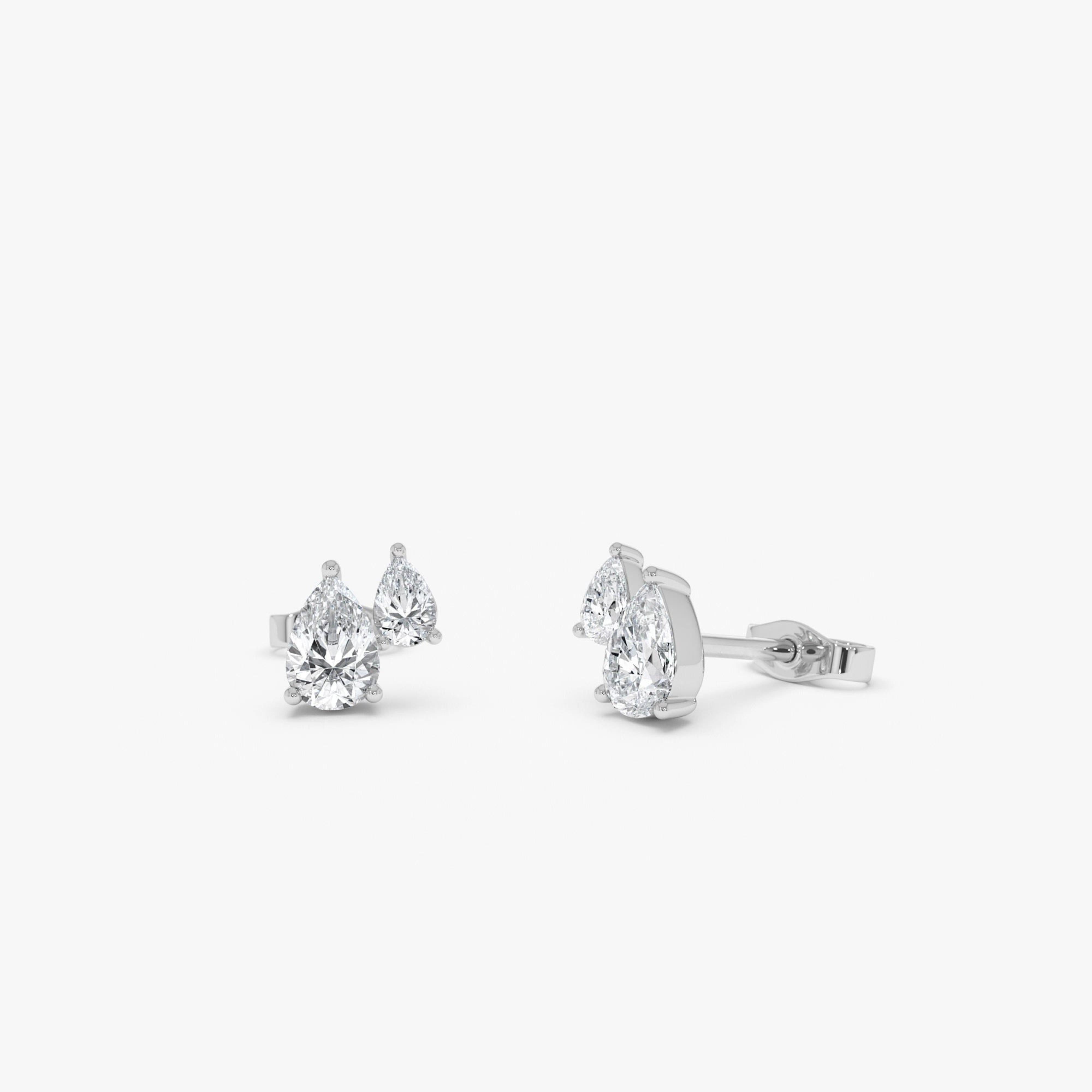 Double Pear Shape Lab Grown Diamond Stud Earrings