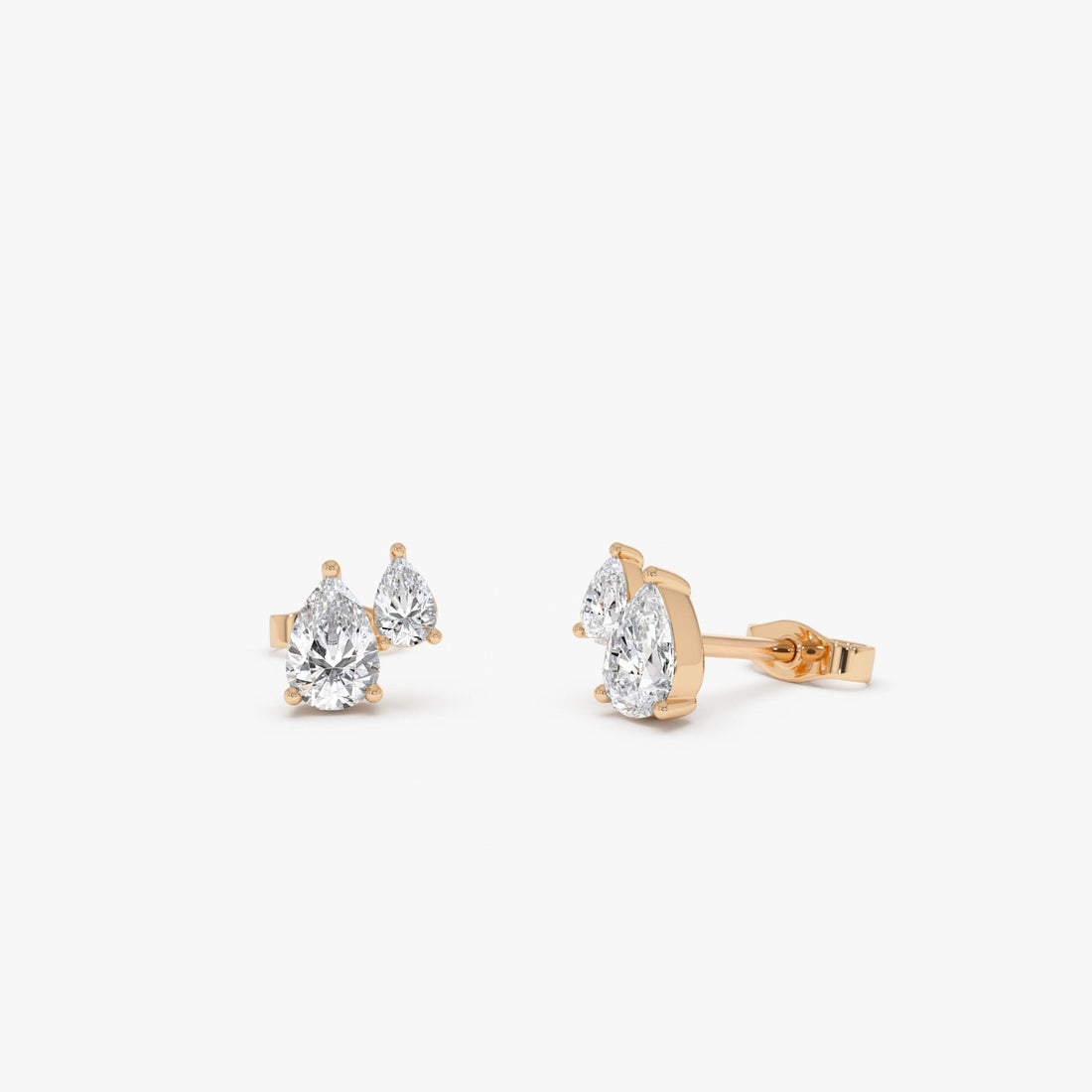 Double Pear Shape Lab Grown Diamond Stud Earrings
