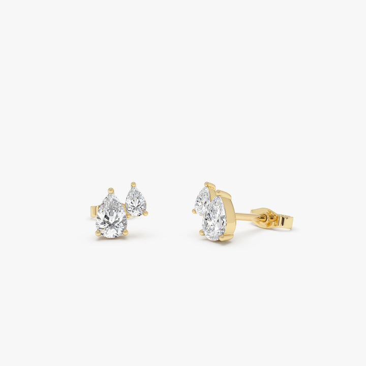 Double Pear Shape Lab Grown Diamond Stud Earrings
