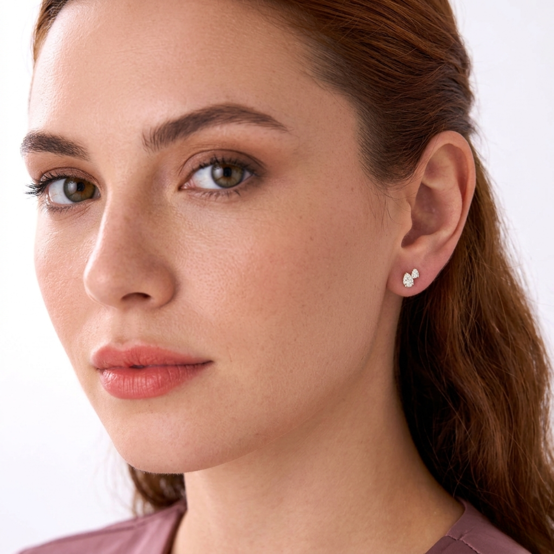 Double Pear Shape Lab Grown Diamond Stud Earrings