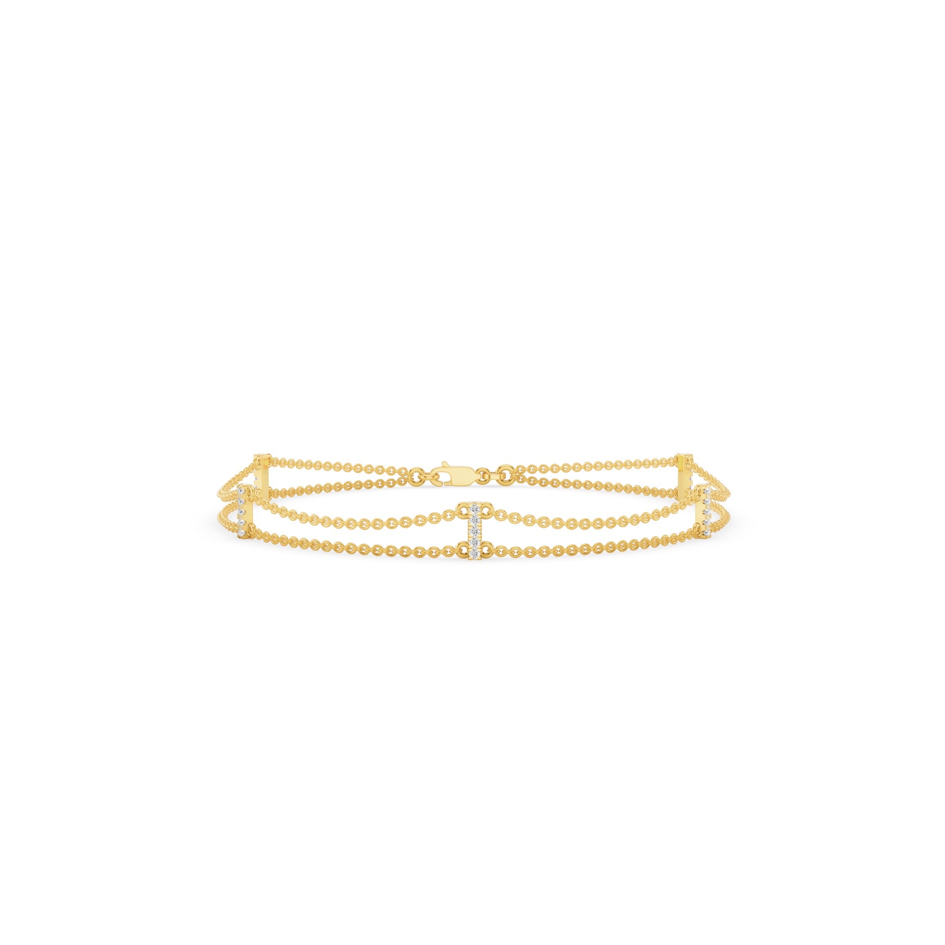 Dual Chain Diamond Dainty Bracelets