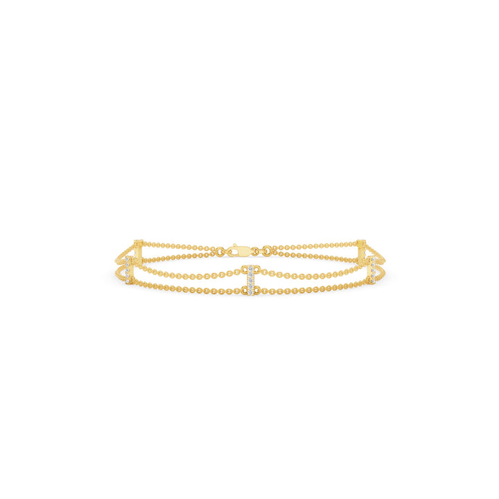 Dual Chain Diamond Dainty Bracelets
