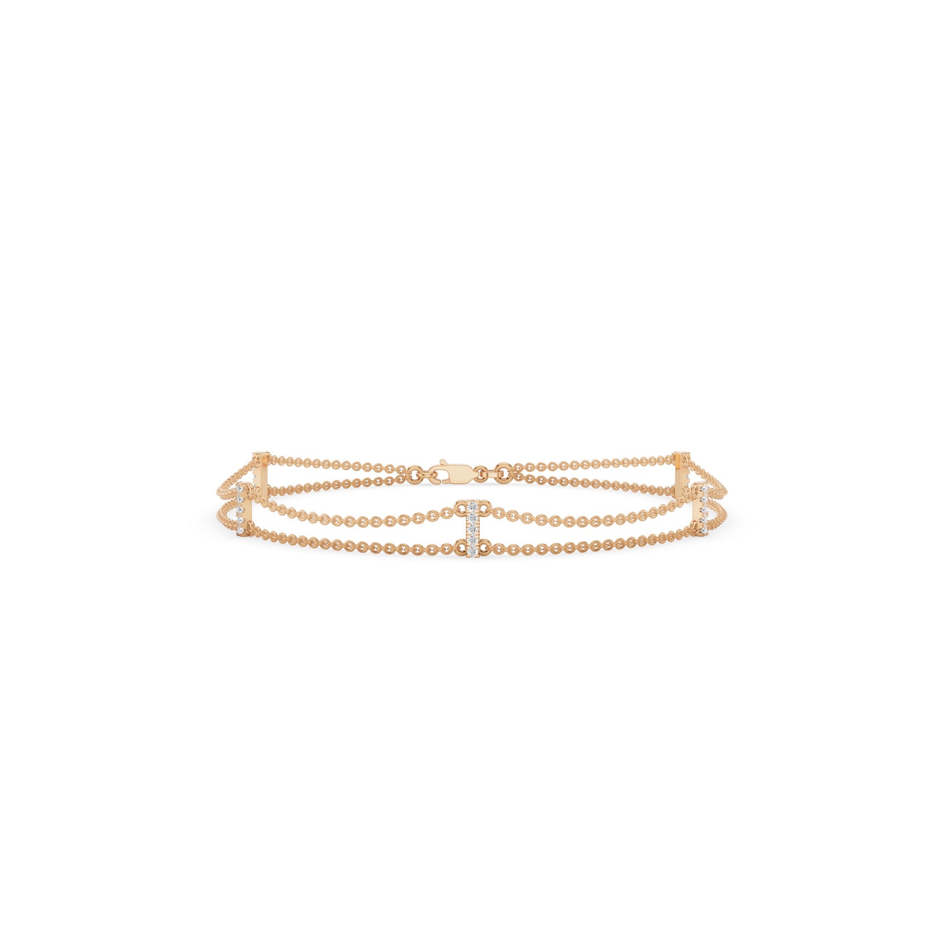 Dual Chain Diamond Dainty Bracelets