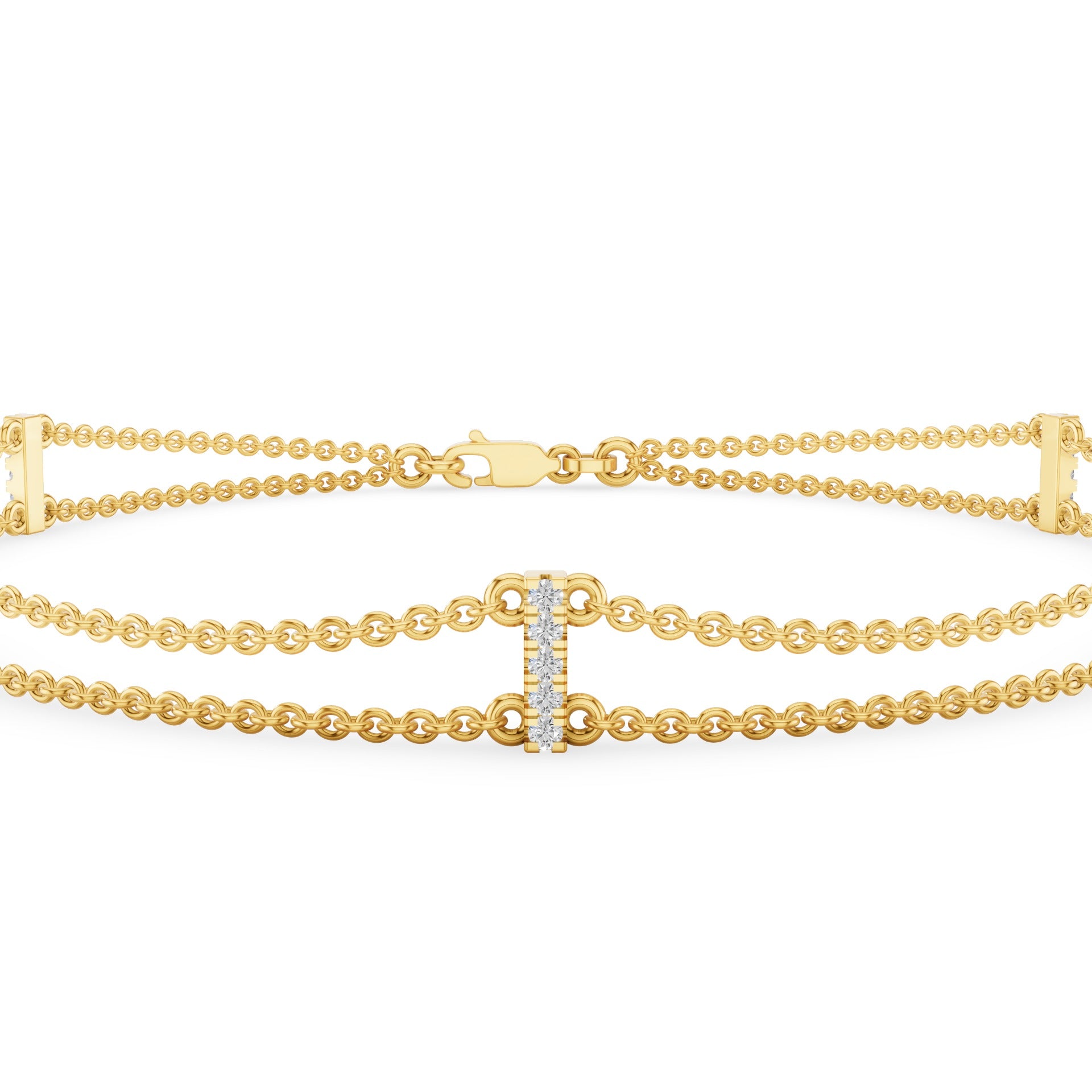 Dual Chain Diamond Dainty Bracelets