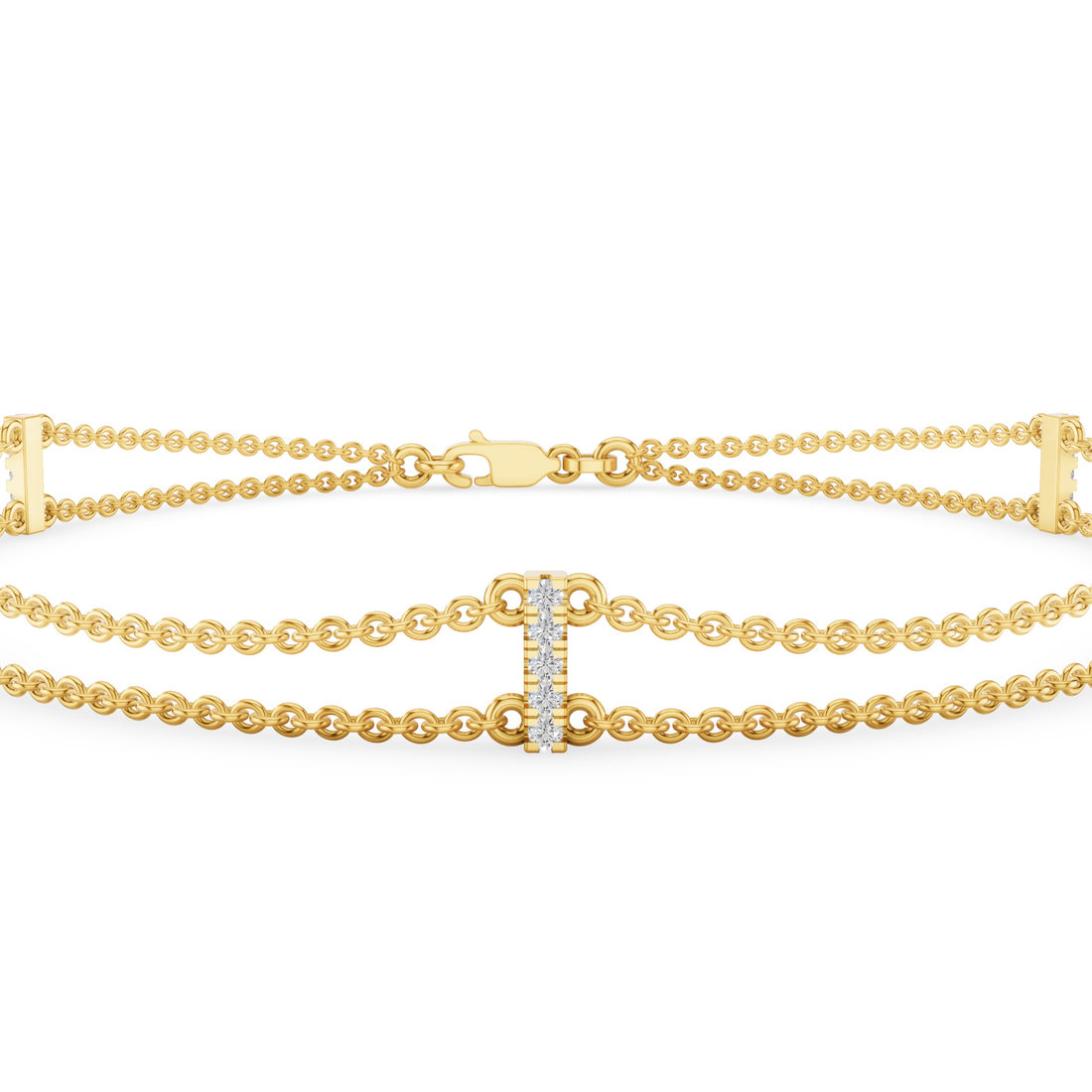 Dual Chain Diamond Dainty Bracelets