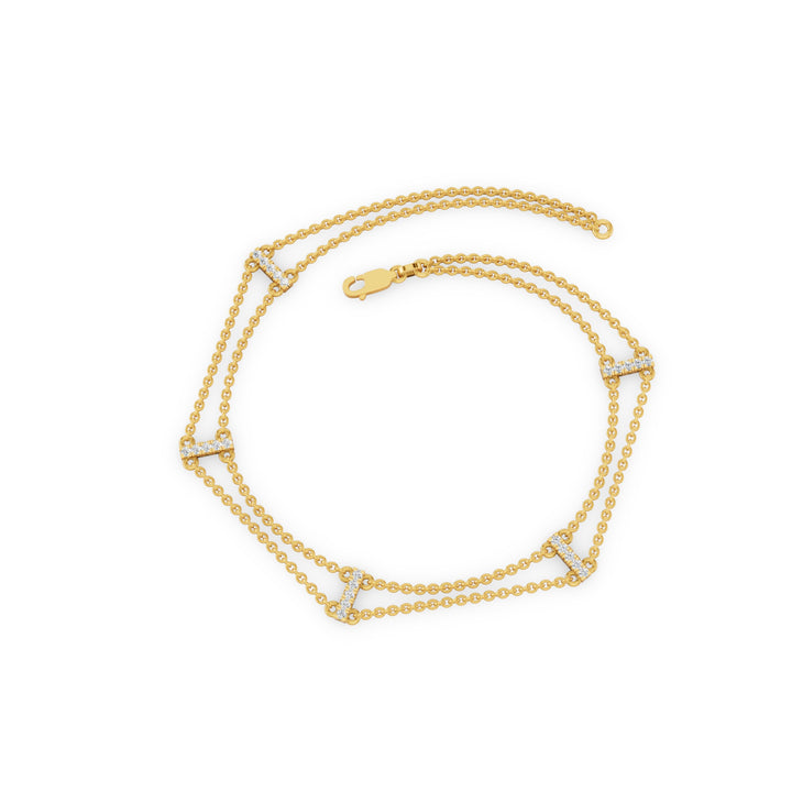 Dual Chain Diamond Dainty Bracelets