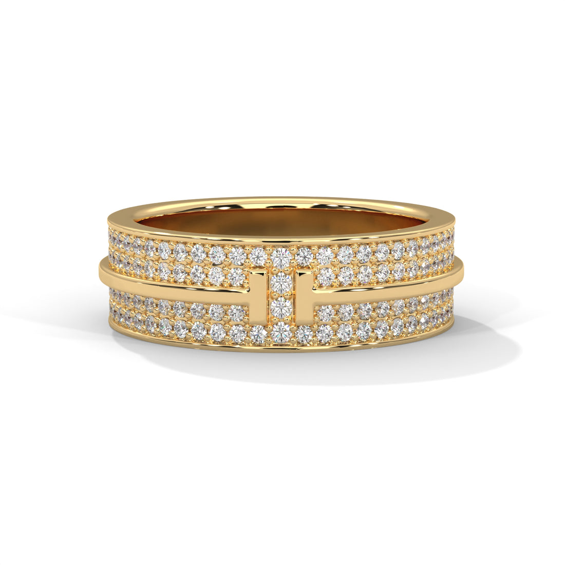 Women double bar ring