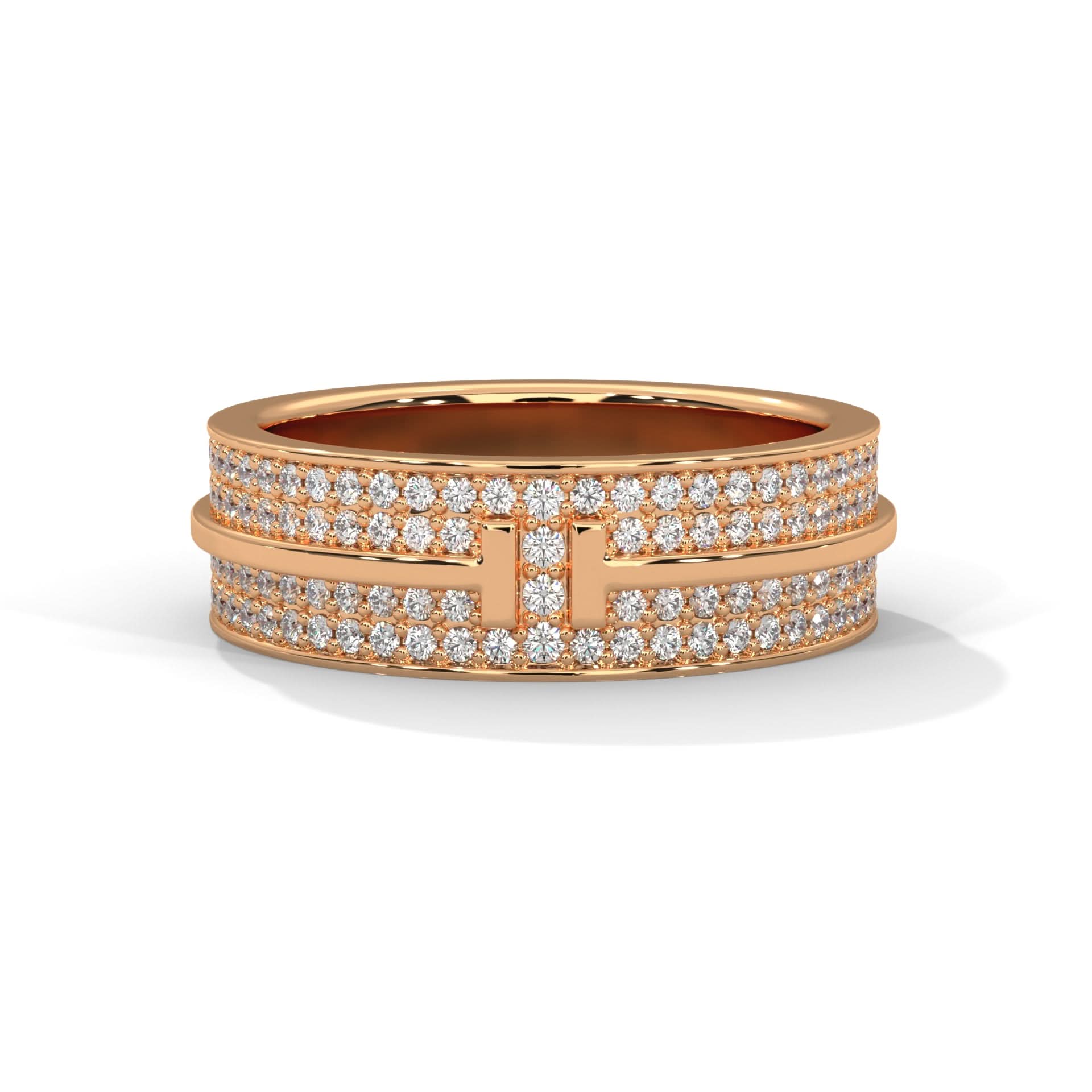 double bar diamond ring