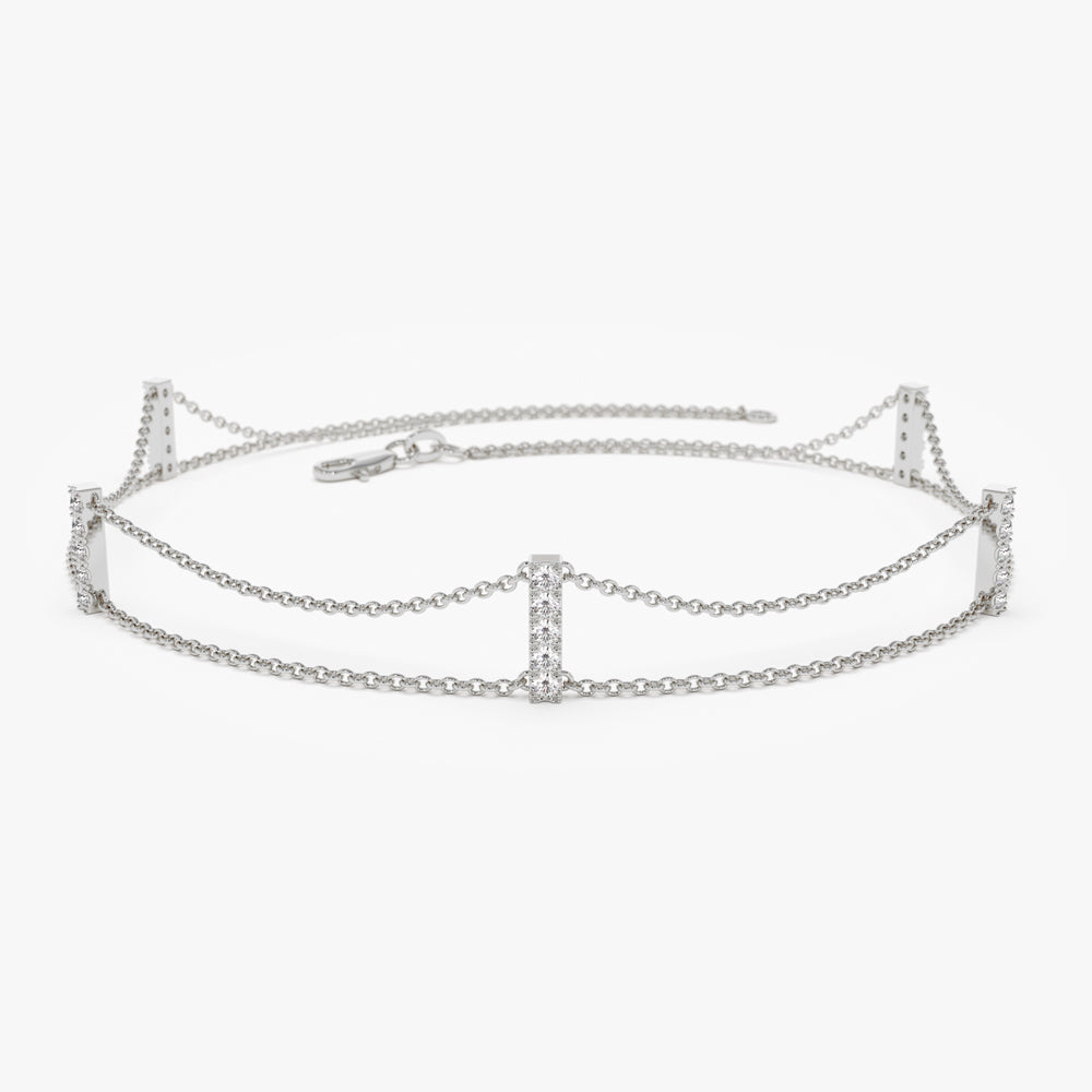 Dual Chain Diamond Dainty Bracelets