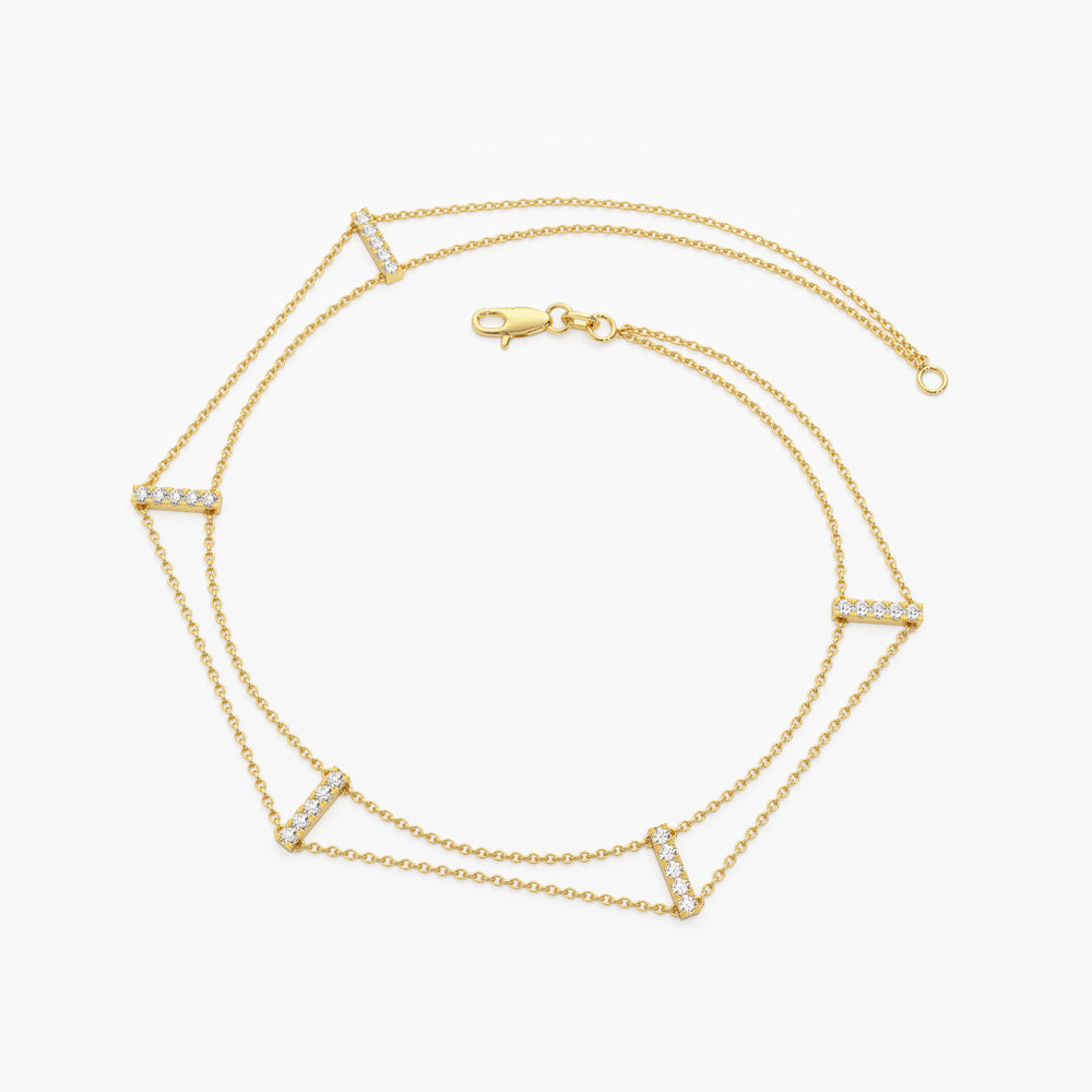 Dual Chain Diamond Dainty Bracelets