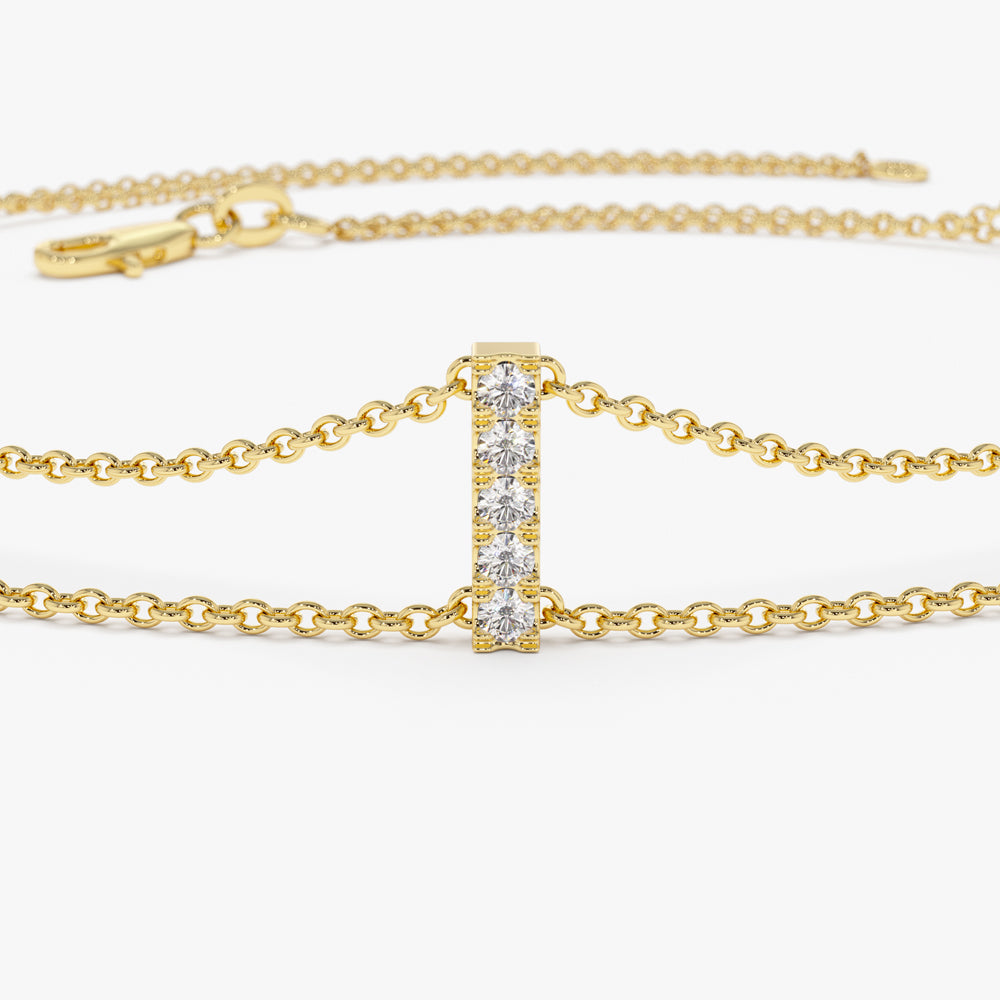 Dual Chain Diamond Dainty Bracelets