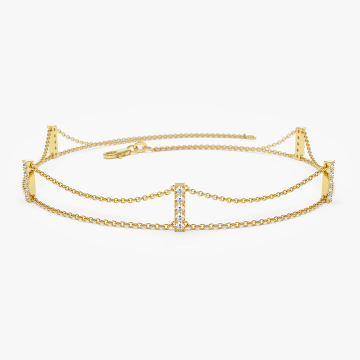 Dual Chain Diamond Dainty Bracelets