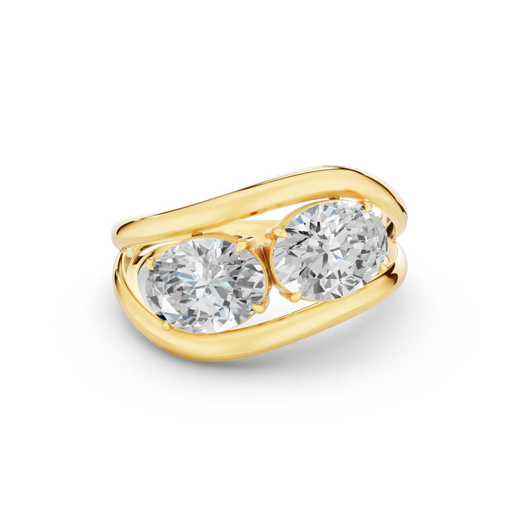 Duo Oval Shaped Lab Grown Diamond Stacked Rings