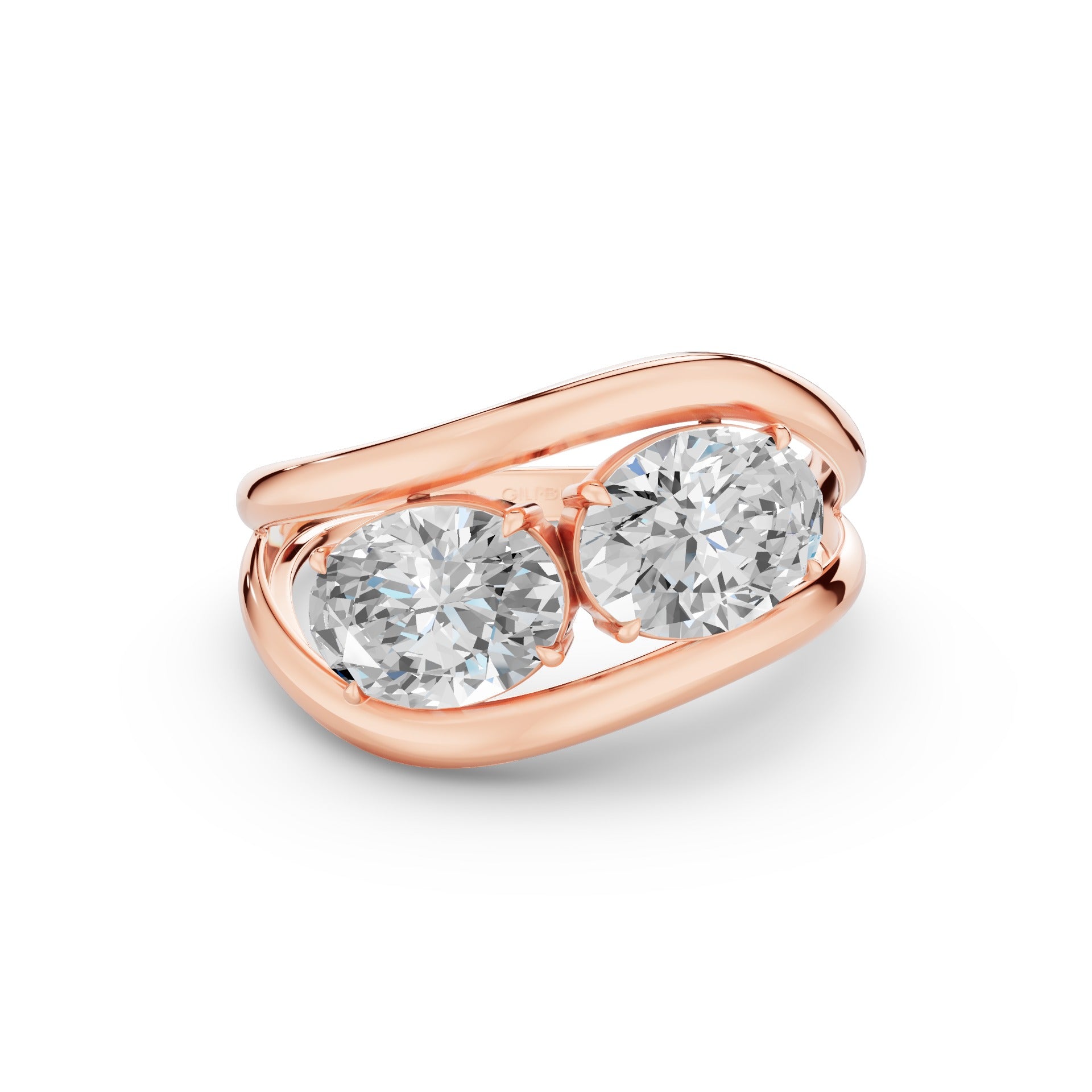 Duo Oval Shaped Lab Grown Diamond Stacked Rings