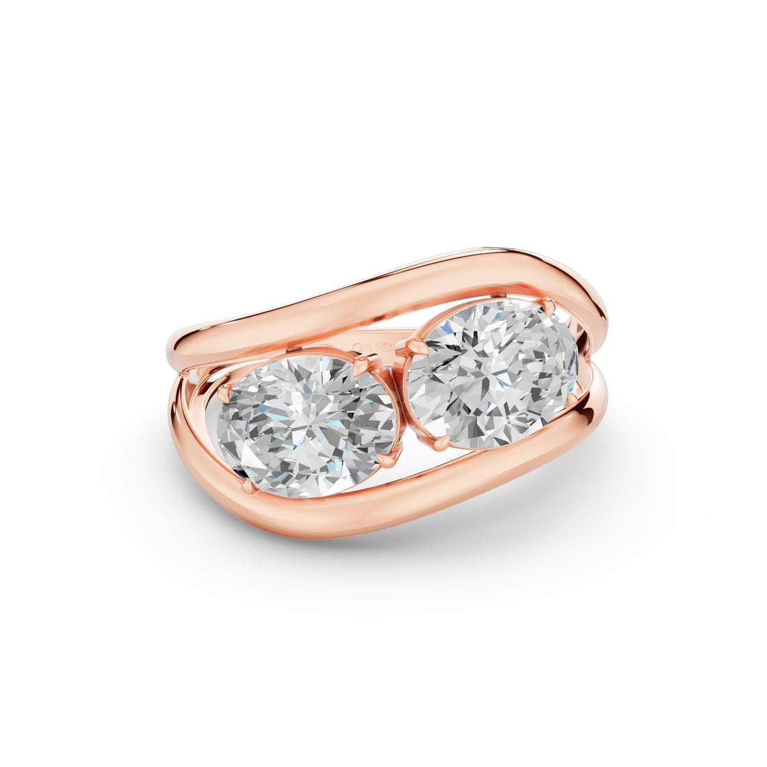 Duo Oval Shaped Lab Grown Diamond Stacked Rings
