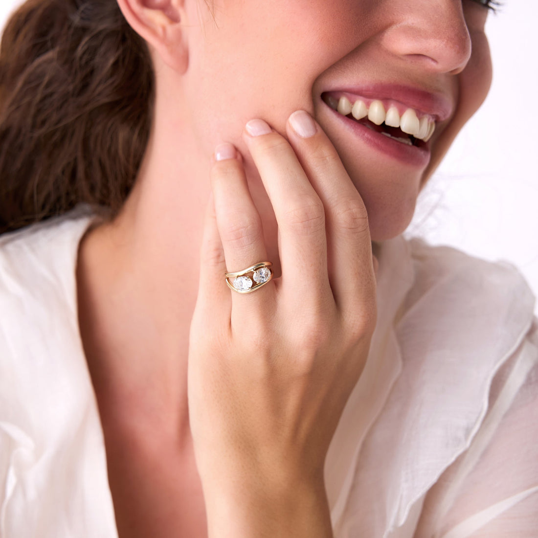 Duo Oval Shaped Lab Grown Diamond Stacked Rings