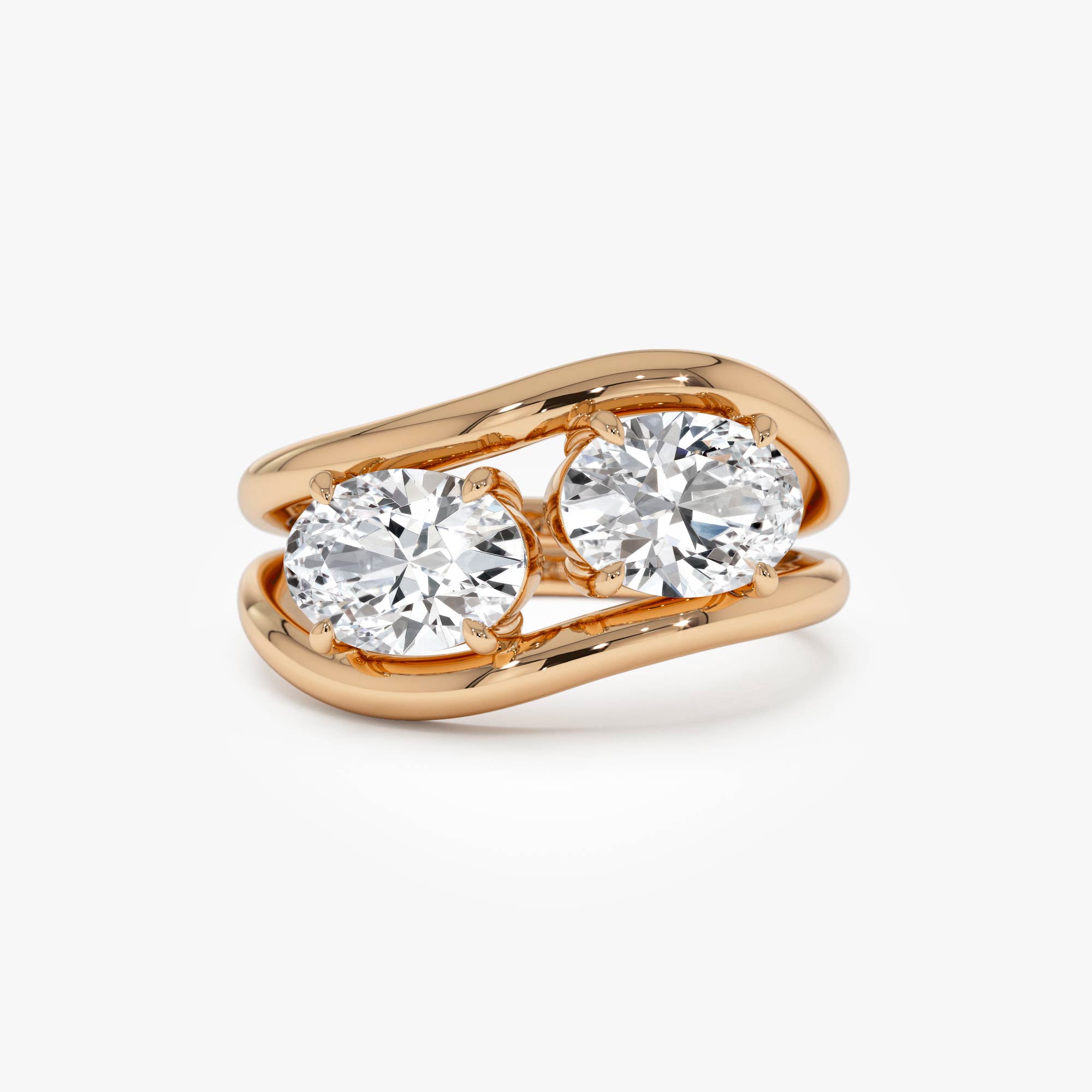 Duo Oval Shaped Lab Grown Diamond Stacked Rings