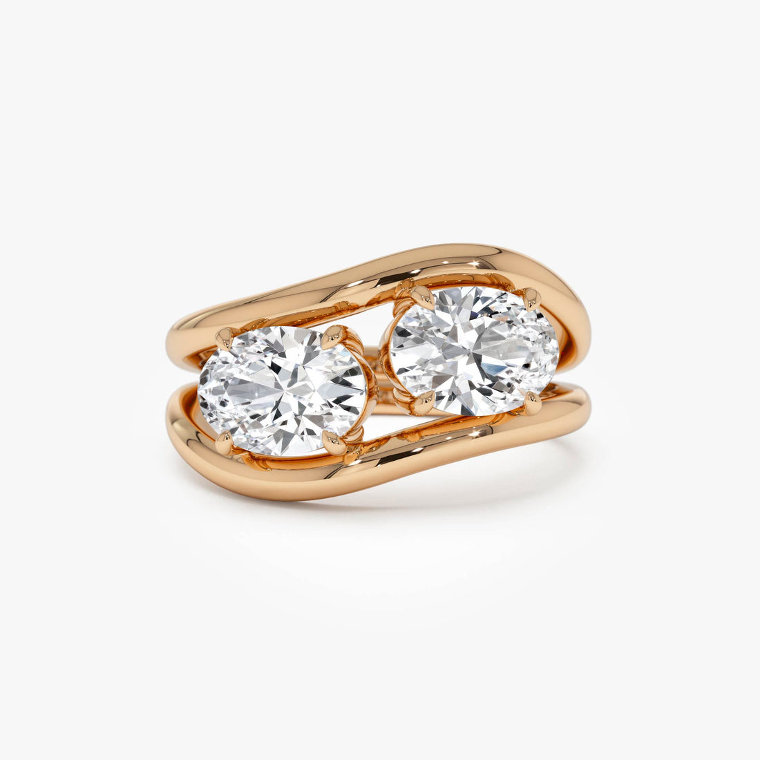 Duo Oval Shaped Lab Grown Diamond Stacked Rings