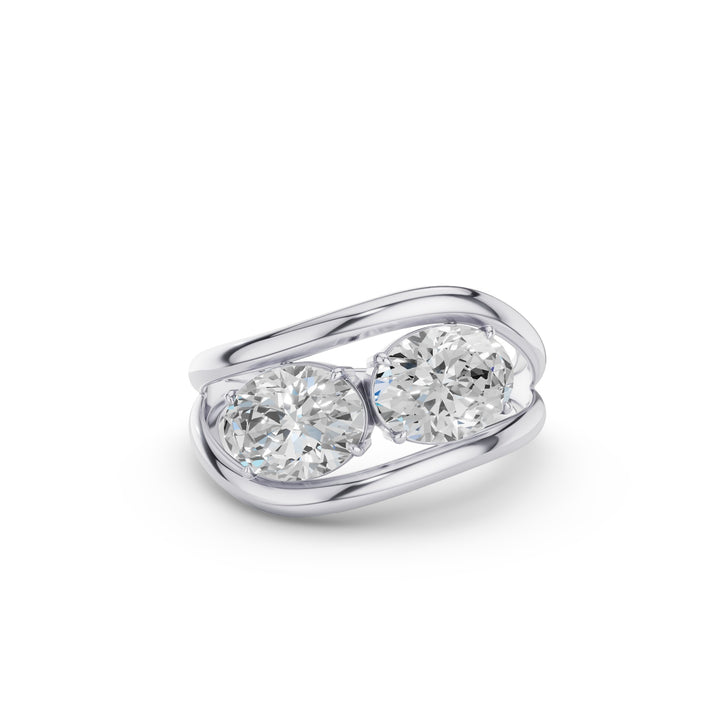 Duo Oval Shaped Lab Grown Diamond Stacked Rings