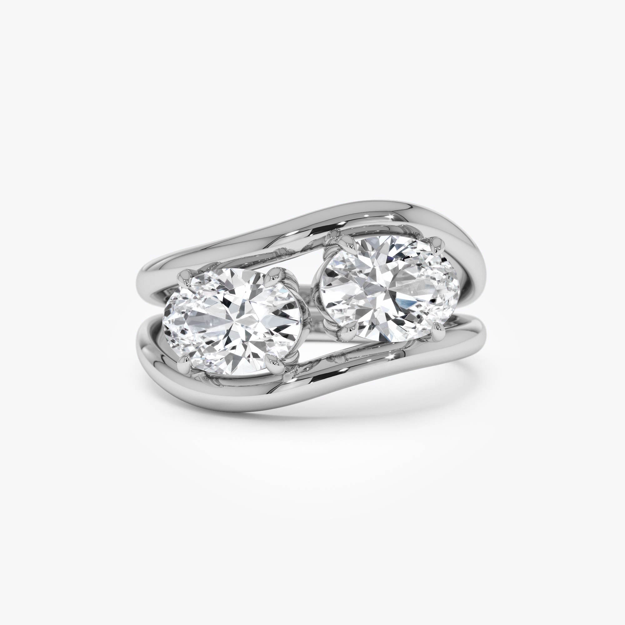 Duo Oval Shaped Lab Grown Diamond Stacked Rings