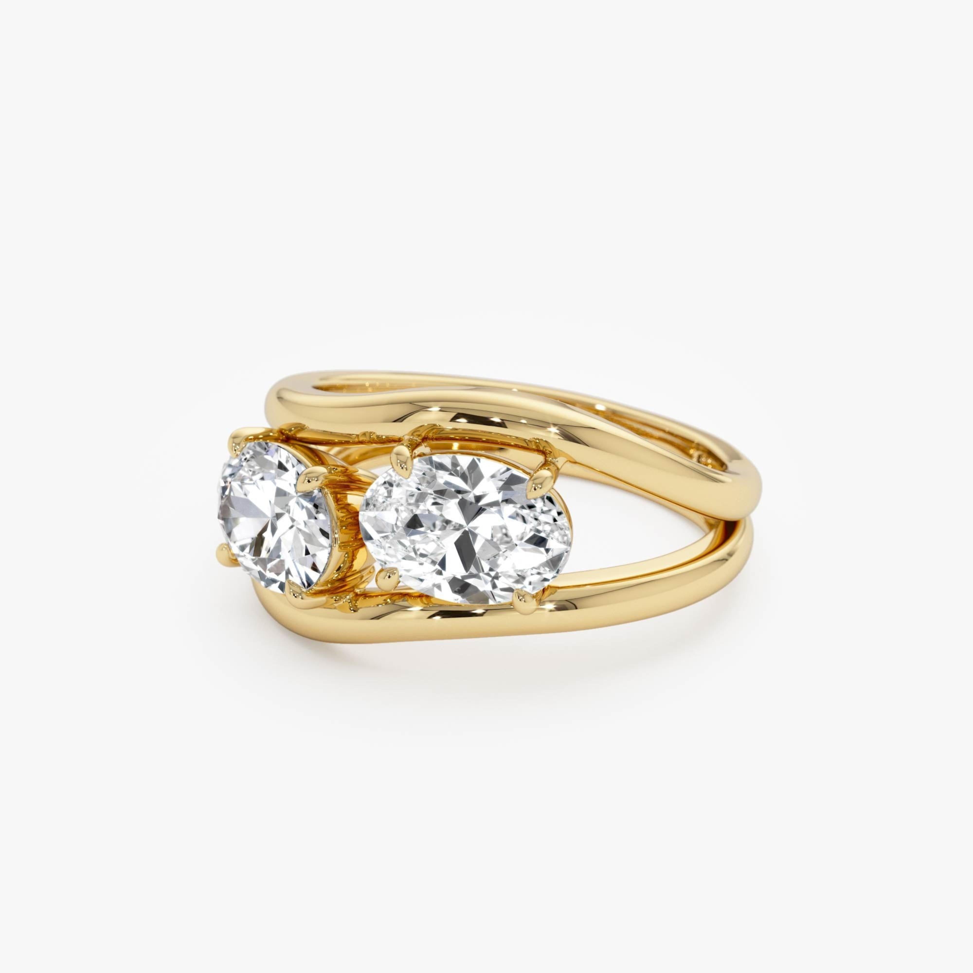 Duo Oval Shaped Lab Grown Diamond Stacked Rings