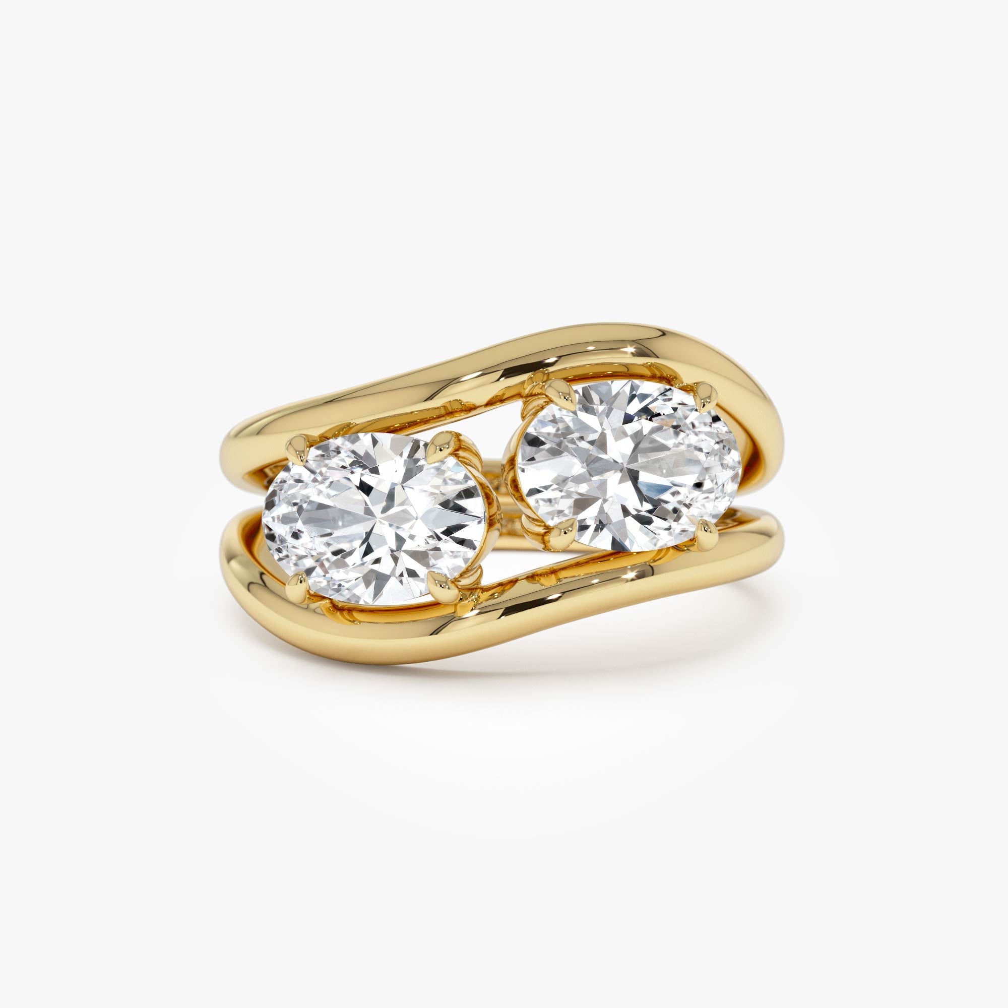Duo Oval Shaped Lab Grown Diamond Stacked Rings
