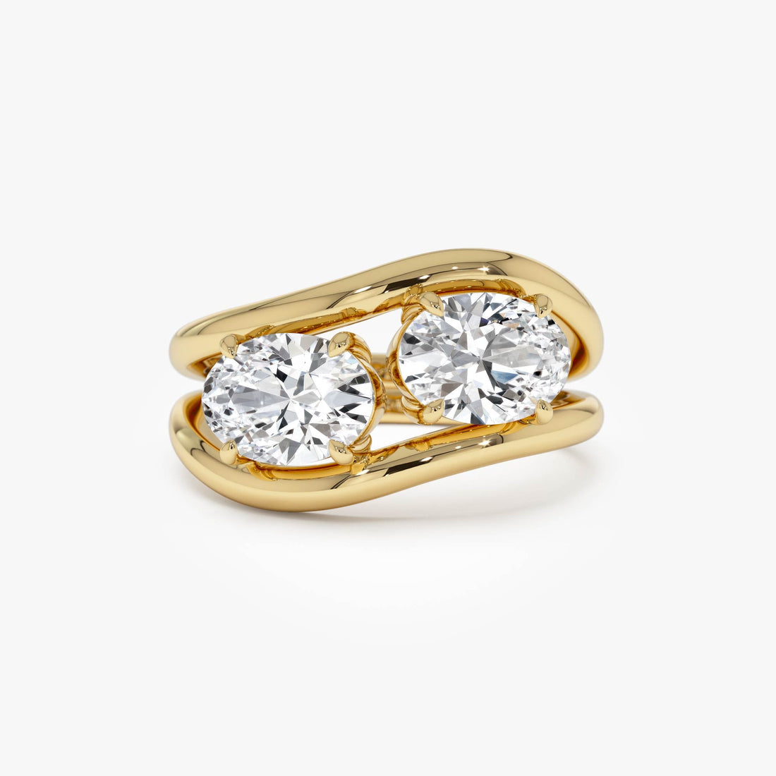 Duo Oval Shaped Lab Grown Diamond Stacked Rings