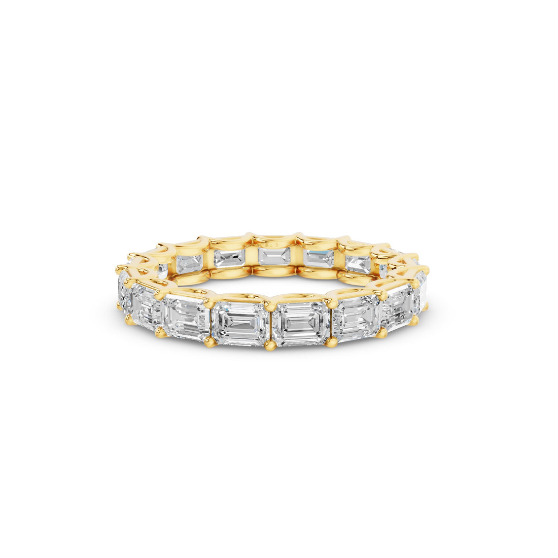 East West Full Eternity Emerald Cut Lab Grown Diamond Ring