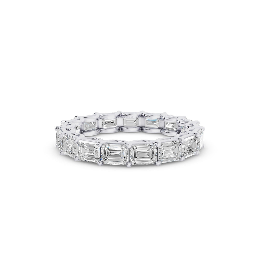 East West Full Eternity Emerald Cut Lab Grown Diamond Ring