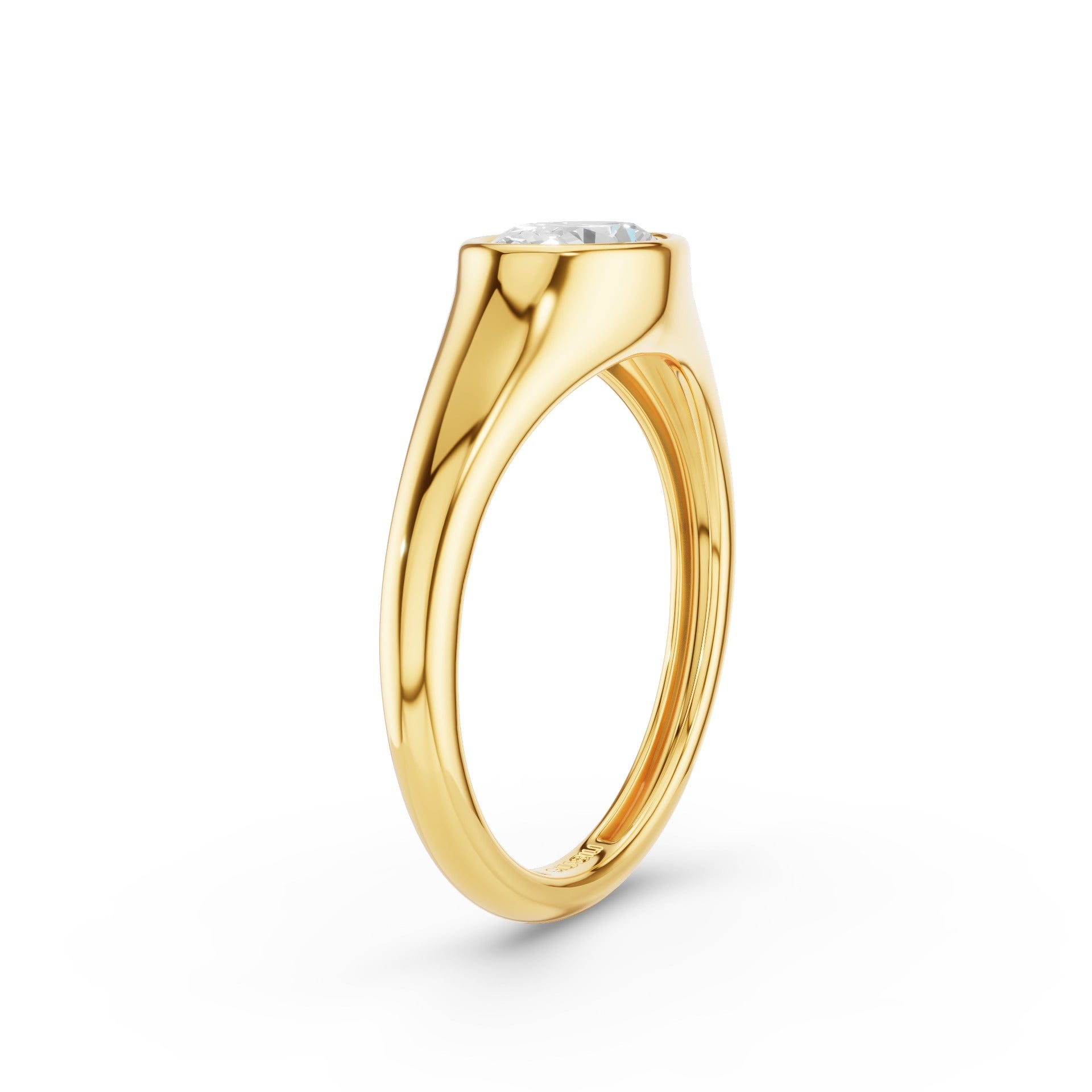 East West Bezel Set Oval Shape Lab Grown Diamond Ring