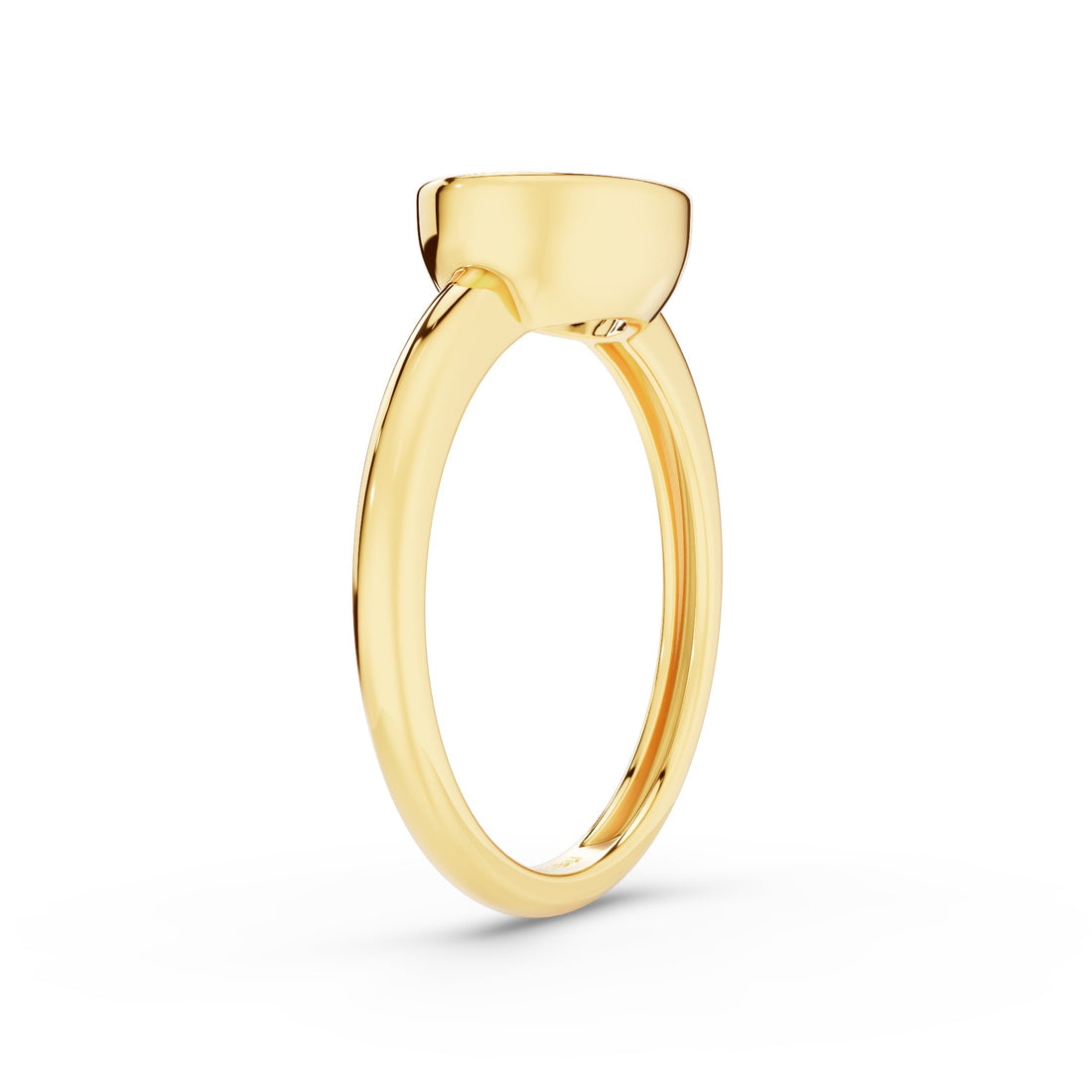 East West Classic Oval Shaped Lab Diamond Bezel Set Engagement Ring