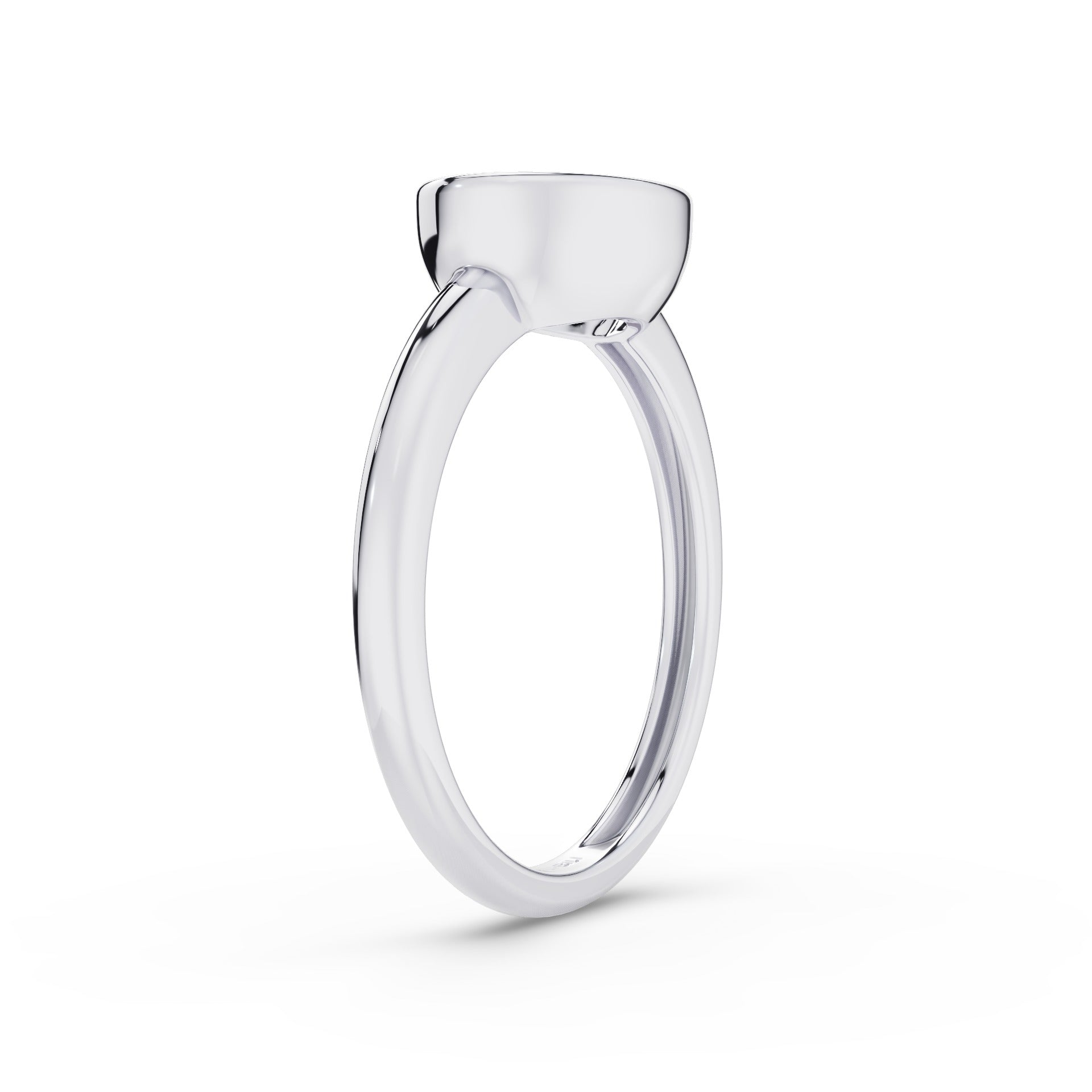 East West Classic Oval Shaped Lab Diamond Bezel Set Engagement Ring