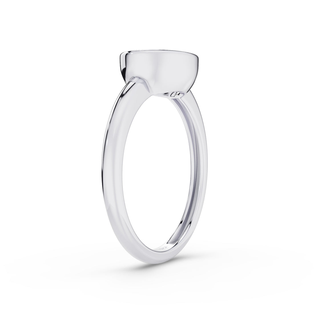 East West Classic Oval Shaped Lab Diamond Bezel Set Engagement Ring
