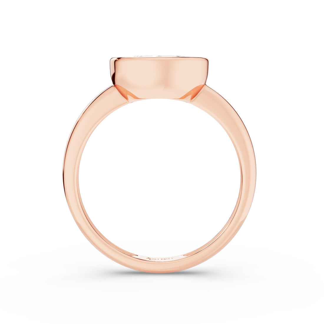 East West Classic Oval Shaped Lab Diamond Bezel Set Engagement Ring